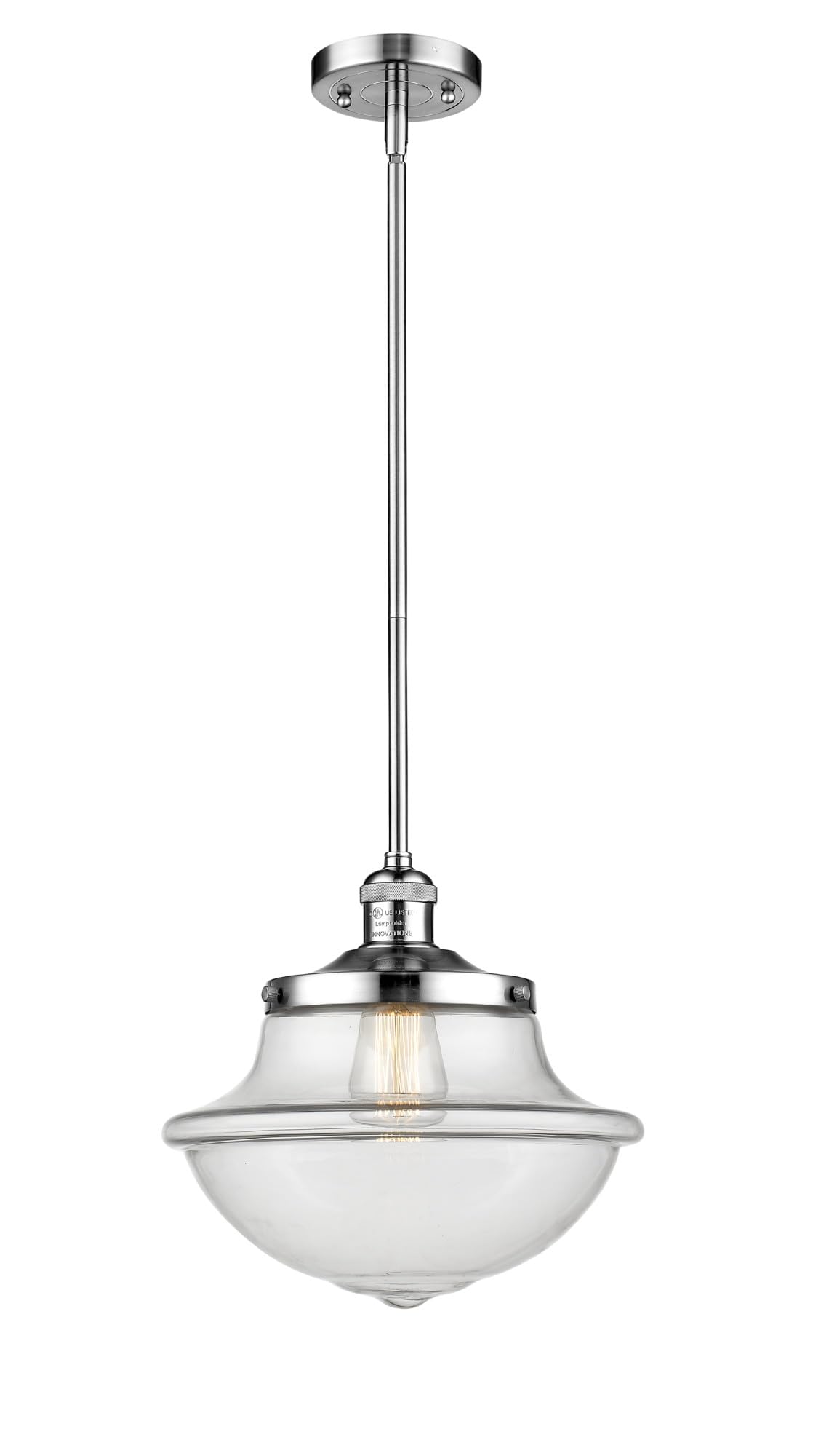 Oxford School House Collection 201S-SN-G542W Modern One Light Pendant - Elegant Lighting Fixture for Kitchen Island, Dining Room, or Entryway