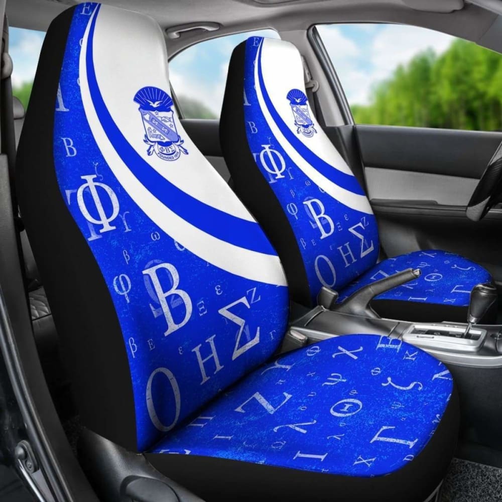Premium African Print Car Seat Covers - Phi Beta Sigma Fraternity Design (110728) | Stylish & Durable for SUVs, Sedans & Trucks | Perfect for Fraternity Events, Road Trips & Daily Commute