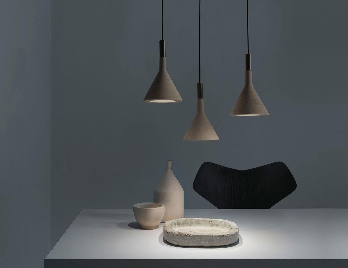 Modern Conical Concrete Pendant Light - Industrial Style Hanging Lamp for Kitchen Island, Dining Room & Living Room Decor