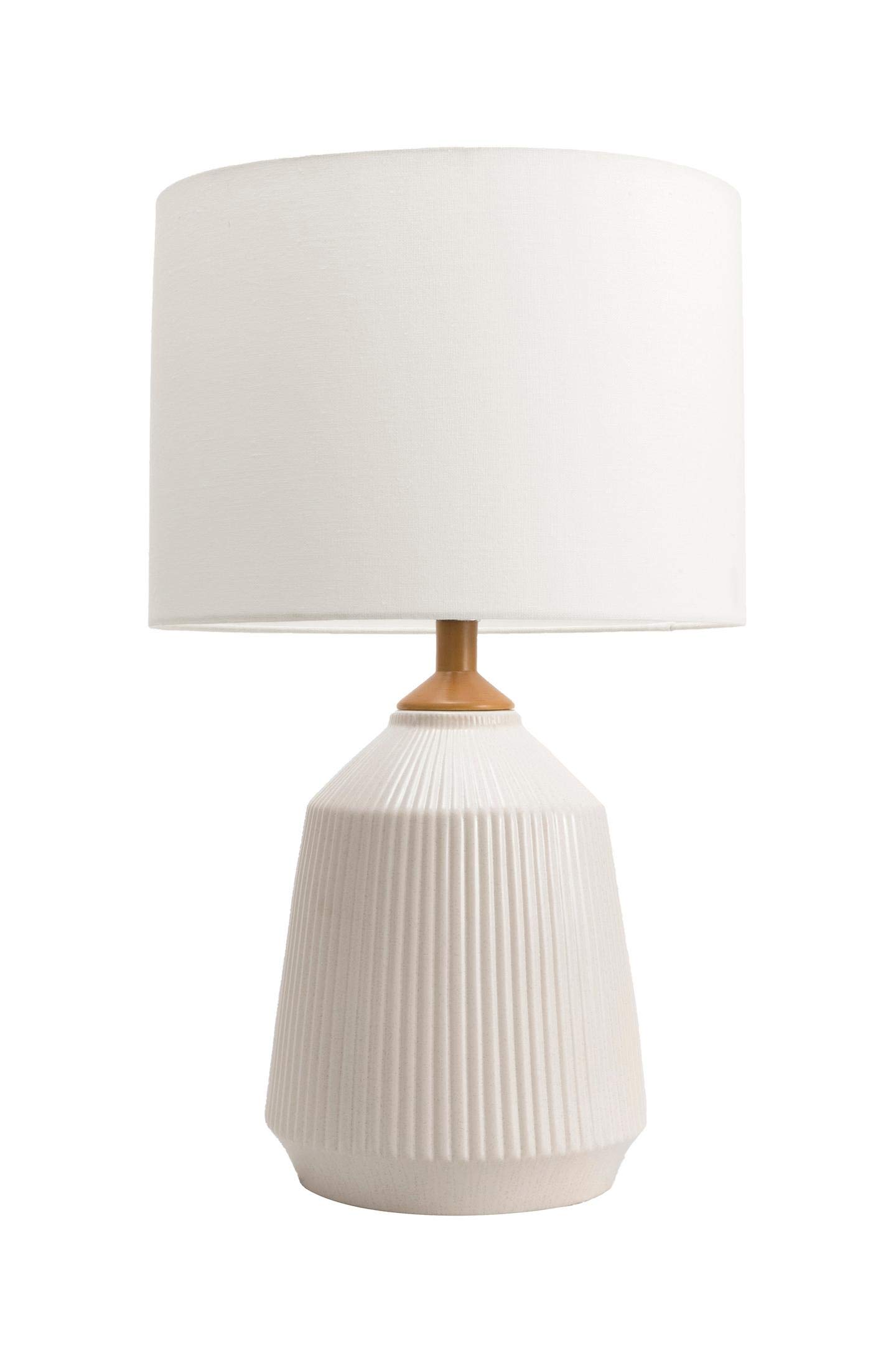 nuLOOM NPT33AA Renton 24-Inch Cream Ceramic Table Lamp - Modern Home Office Bedroom Nightstand Lighting for Living Room, Bedside, or Study Desk