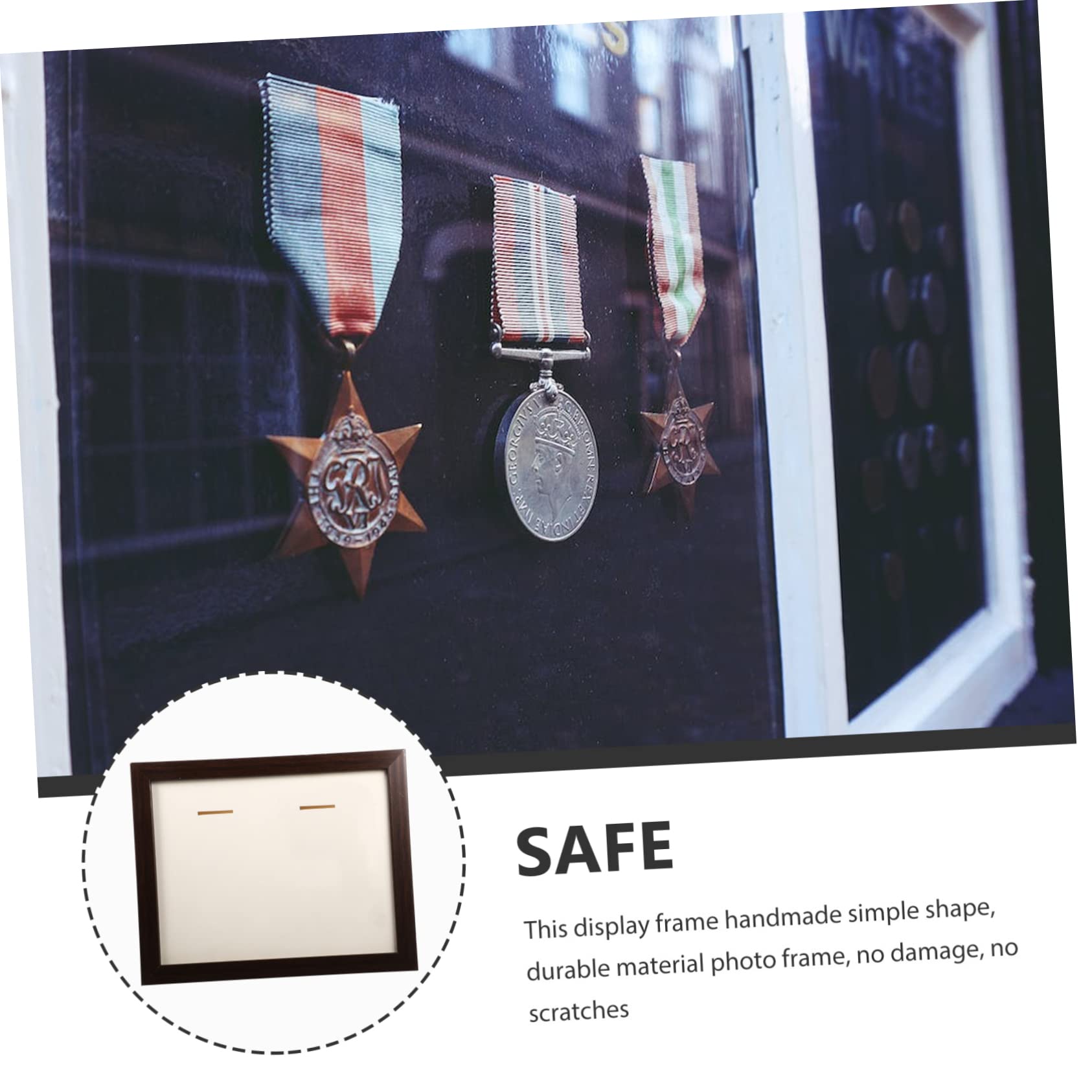 Mipcase 4-Piece Wooden Medal Display Frame Set - Family Photo Frame, Portrait Picture Holder, Award Pin Display for Home & Office Decor - Perfect for Showcasing Achievements, Memories, and Collectibles