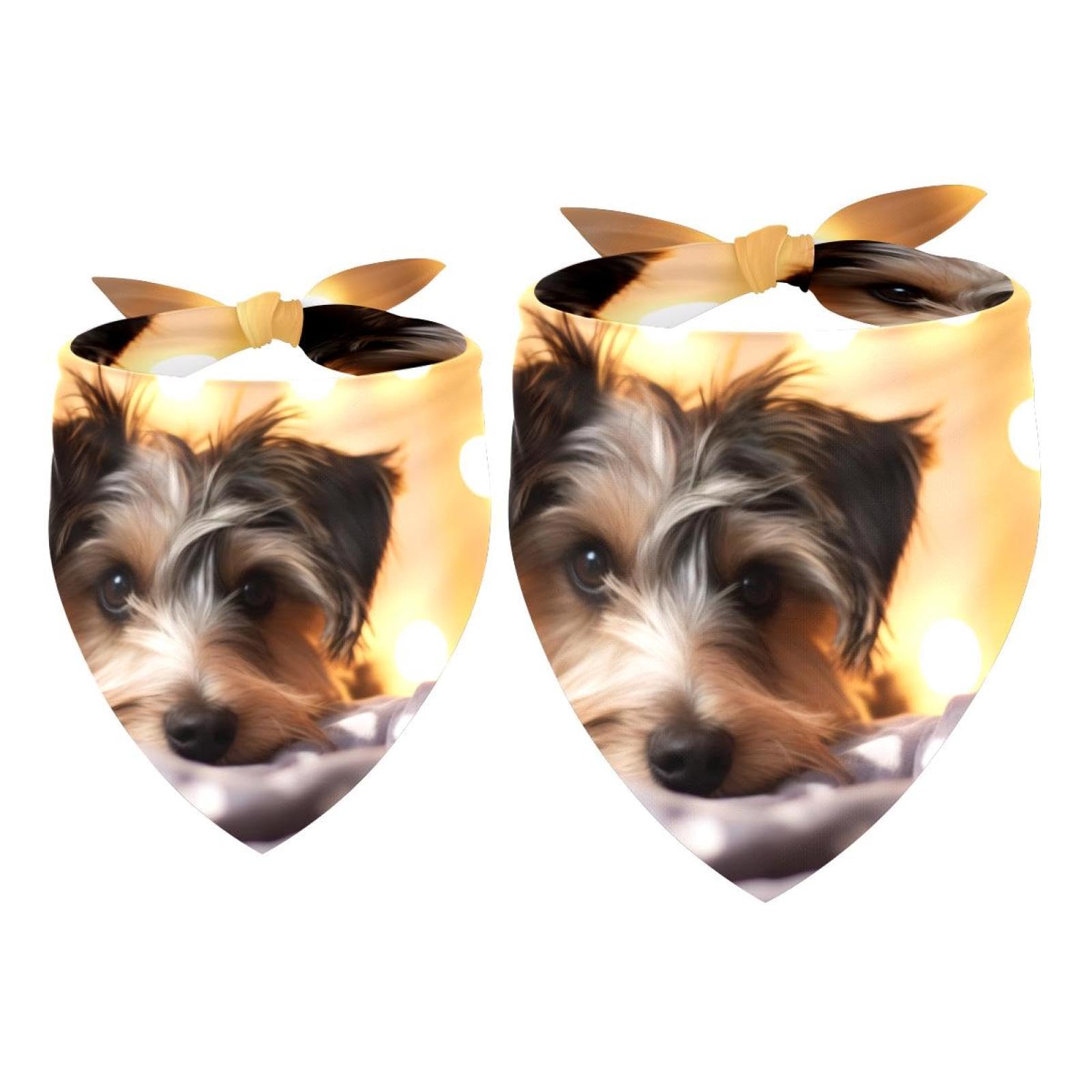 Premium Dog Bandanas for Small, Medium & Large Pets - 2-Piece Set with Cute Puppy Patterns - Soft Pet Scarves for Dogs & Cats - Perfect for Daily Walks, Photo Shoots & Special Occasions