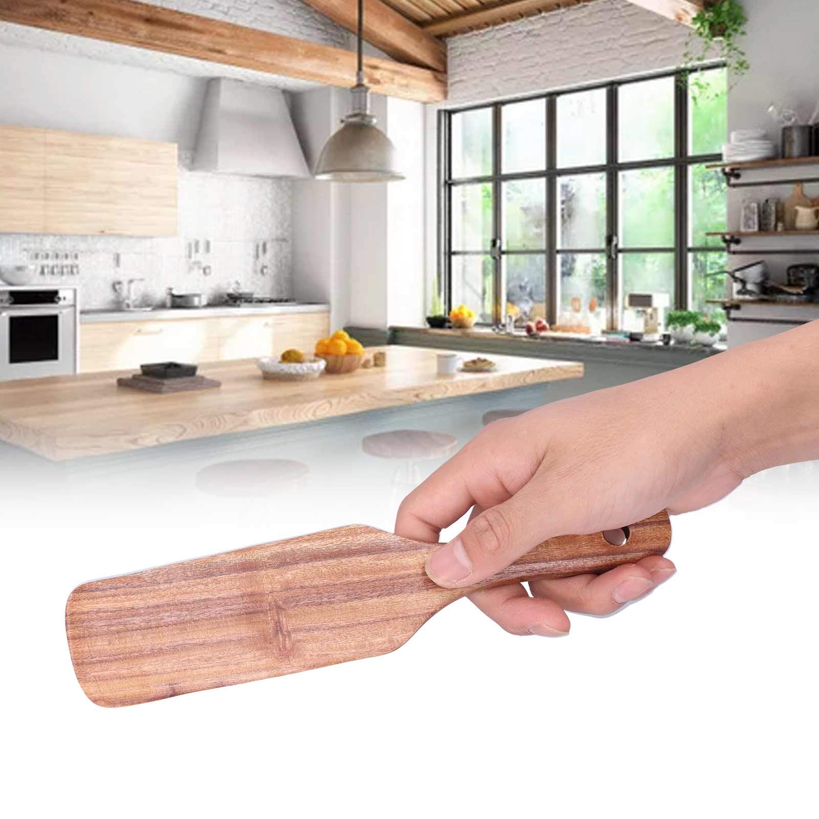 Premium Wooden Spatula for Frying - Natural Kitchen Cooking Utensil for Steak, Eggs & Pancakes - Eco-Friendly Wooden Turner & Scraper for Non-Stick Pans - Perfect for Grilling, Baking & Everyday Cooking