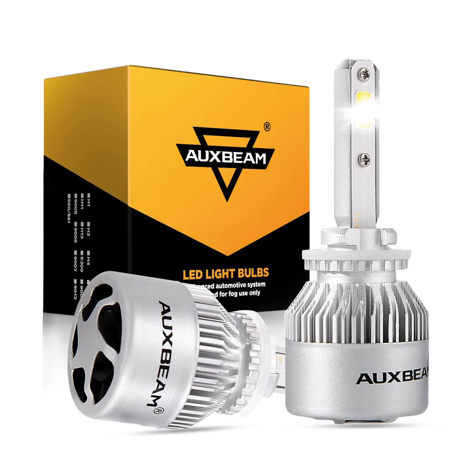 Auxbeam 880 881 LED Bulb - 8000LM 6500K Cool White All-in-One Conversion Kit, IP65 Waterproof, Plug-and-Play Halogen Replacement Bulbs (Pack of 2) - Perfect for Car Headlights, Fog Lights & Off-Road Vehicles