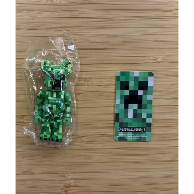 Bearbrick Series 31 SF Minecraft Creeper 100% Collectible Figure - Perfect for Gaming Fans, Anime Collectors & Home Decor Display