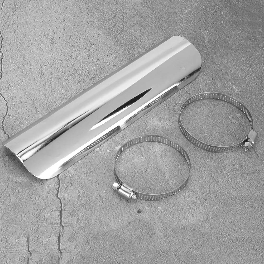 Universal Motorcycle Exhaust Heat Shield with Adjustable Round Buckle - High-Temperature Protection for Exhaust Pipes - Perfect for Cruisers, Sport Bikes & Off-Road Motorcycles