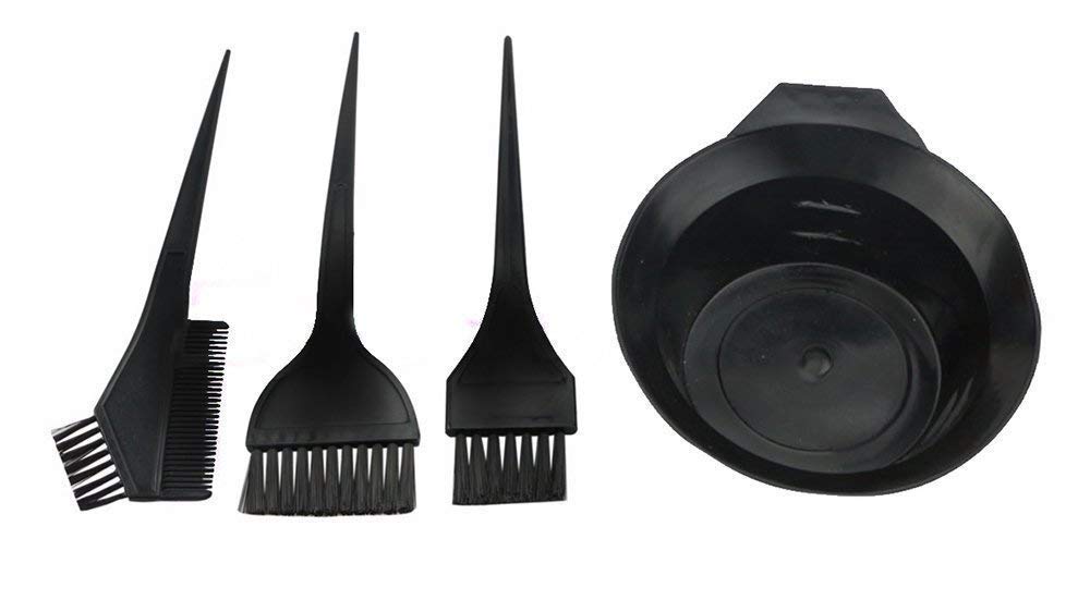 Premium 4-Piece Hair Coloring Kit - Dye Brush, Mixing Bowl & Comb Set for Men & Women | At-Home Salon Hair Dye Tools | Perfect for DIY Hair Color, Highlights & Root Touch-Ups (Pack of 1, Style M9)