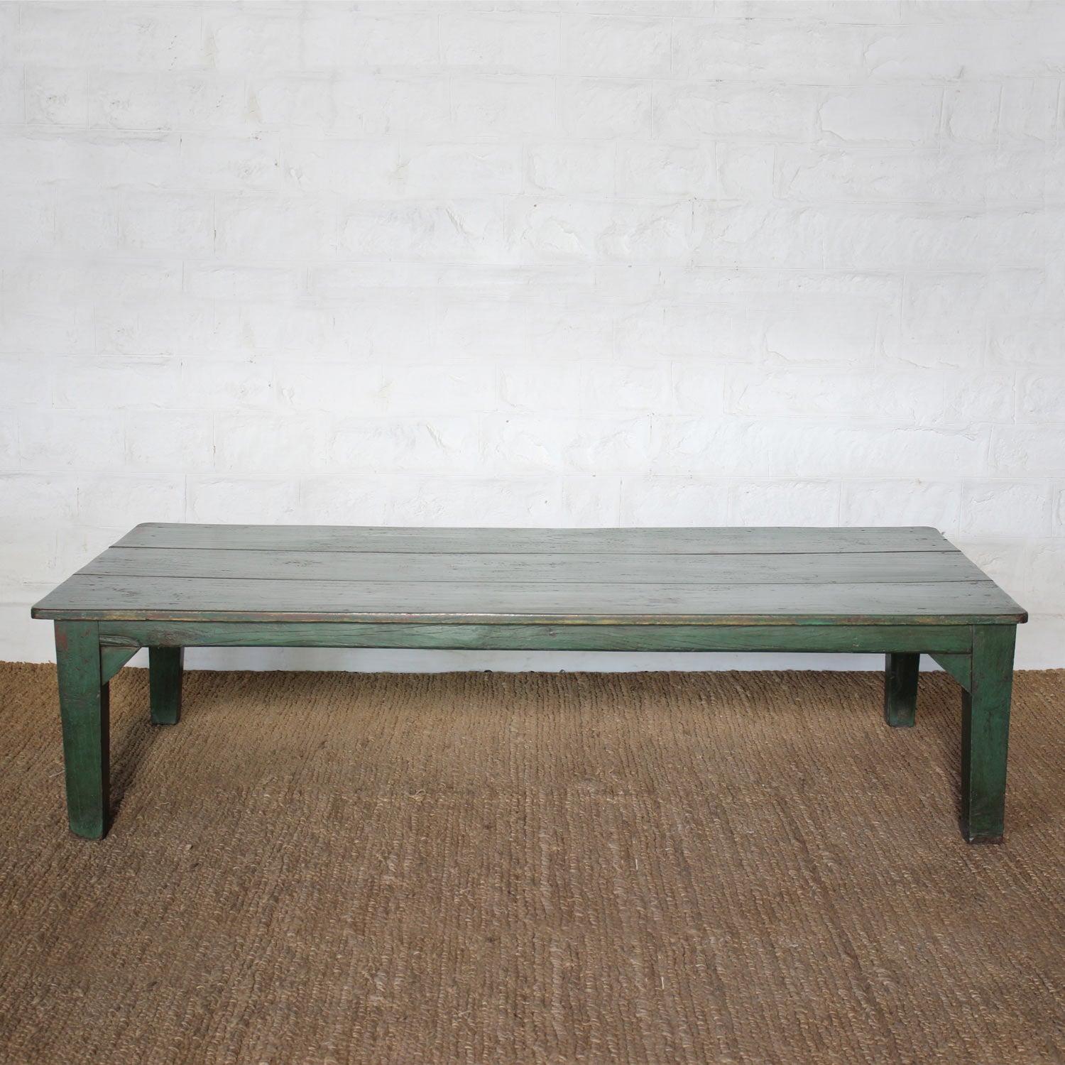 Handcrafted Solid Teak Wood Coffee Table - Rustic Modern Living Room Furniture for Home Decor & Entertaining