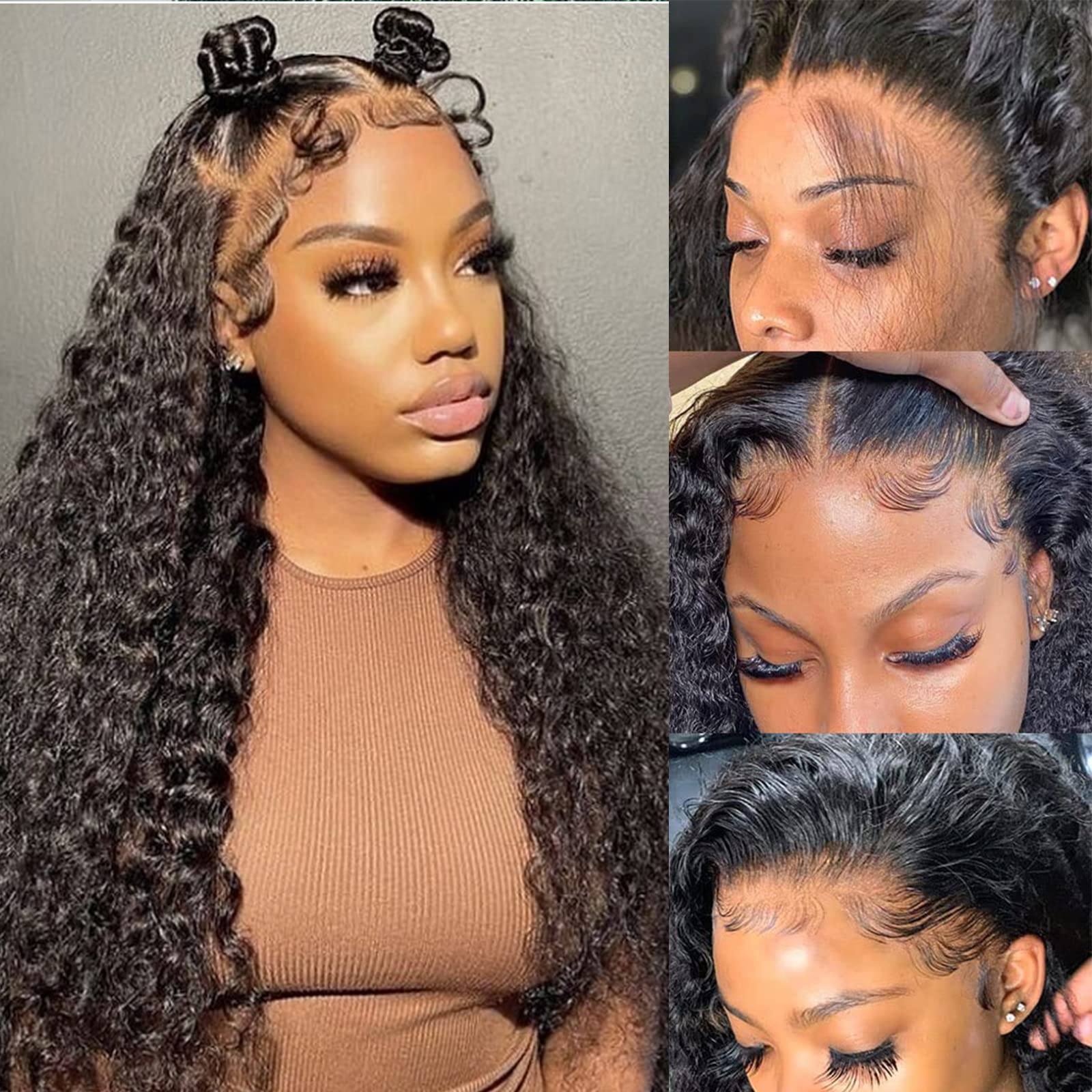 28 Inch Deep Wave Lace Front Wigs Human Hair - Pre Plucked 180% Density Wet & Wavy Glueless HD Transparent Lace - 13x4 Lace Frontal Wigs with Baby Hair for Women - Perfect for Daily Wear, Cosplay, Weddings & Special Occasions