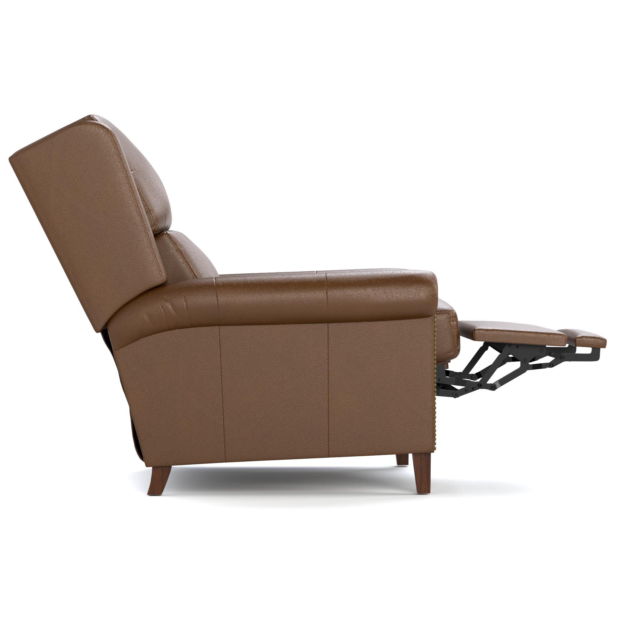 Woodlands Small Roll Arm Manual Recliner with Nails - Comfortable Living Room Chair for Relaxing, Reading & Watching TV