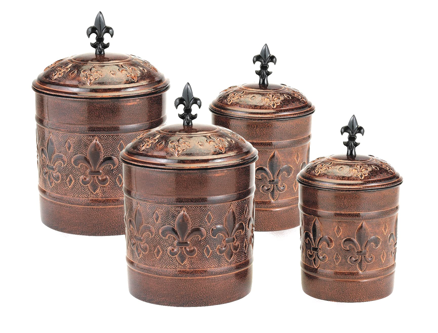 4-Piece Versailles Canister Set with Fresh Seal® Lids - Airtight Food Storage Containers for Kitchen Pantry Organization (Flour, Sugar, Coffee, Tea) - Perfect for Baking, Cooking & Home Decor