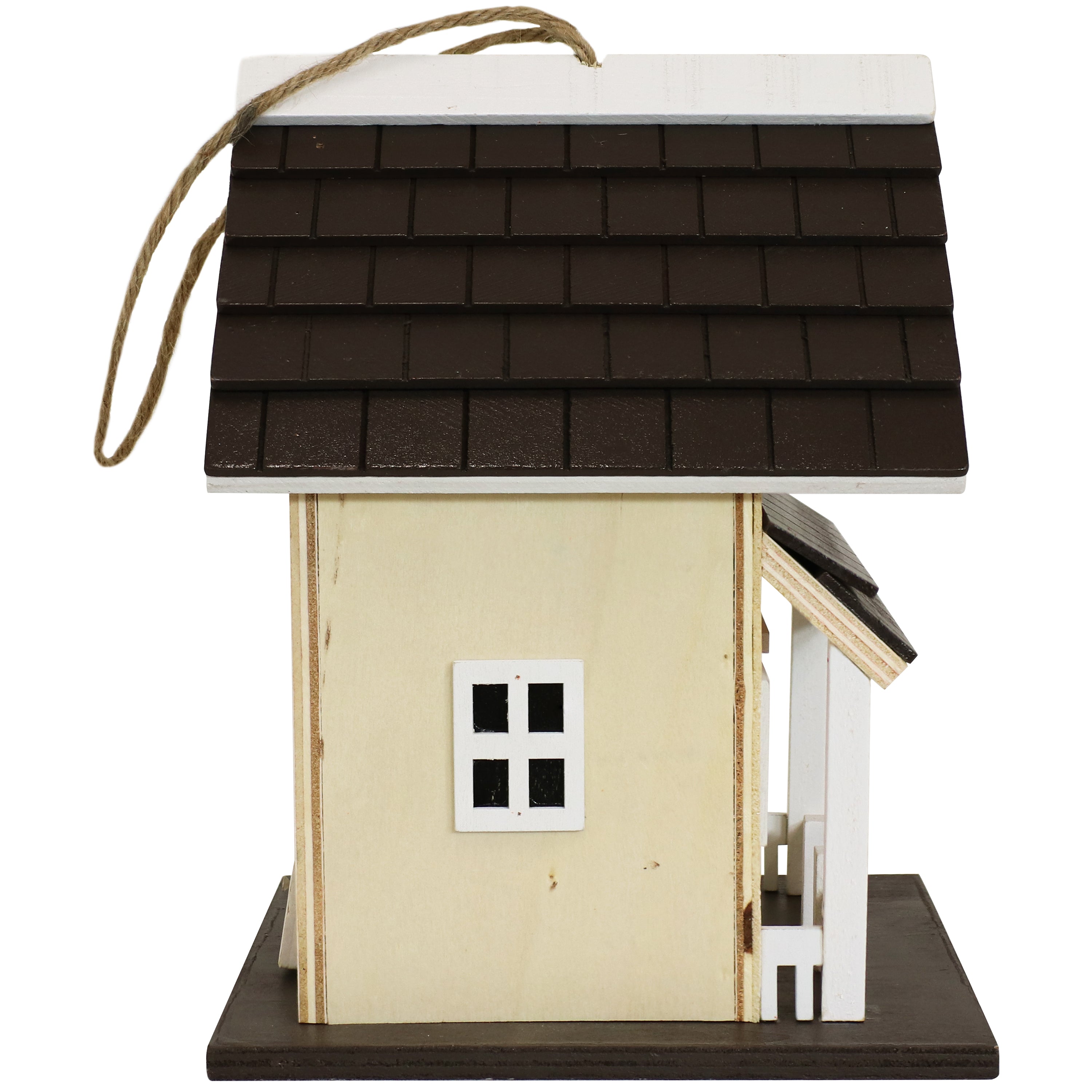 Sunnydaze Solar-Powered LED Wooden Hanging Bird House for Garden & Patio - Weatherproof Outdoor Decoration with Cozy Lighting