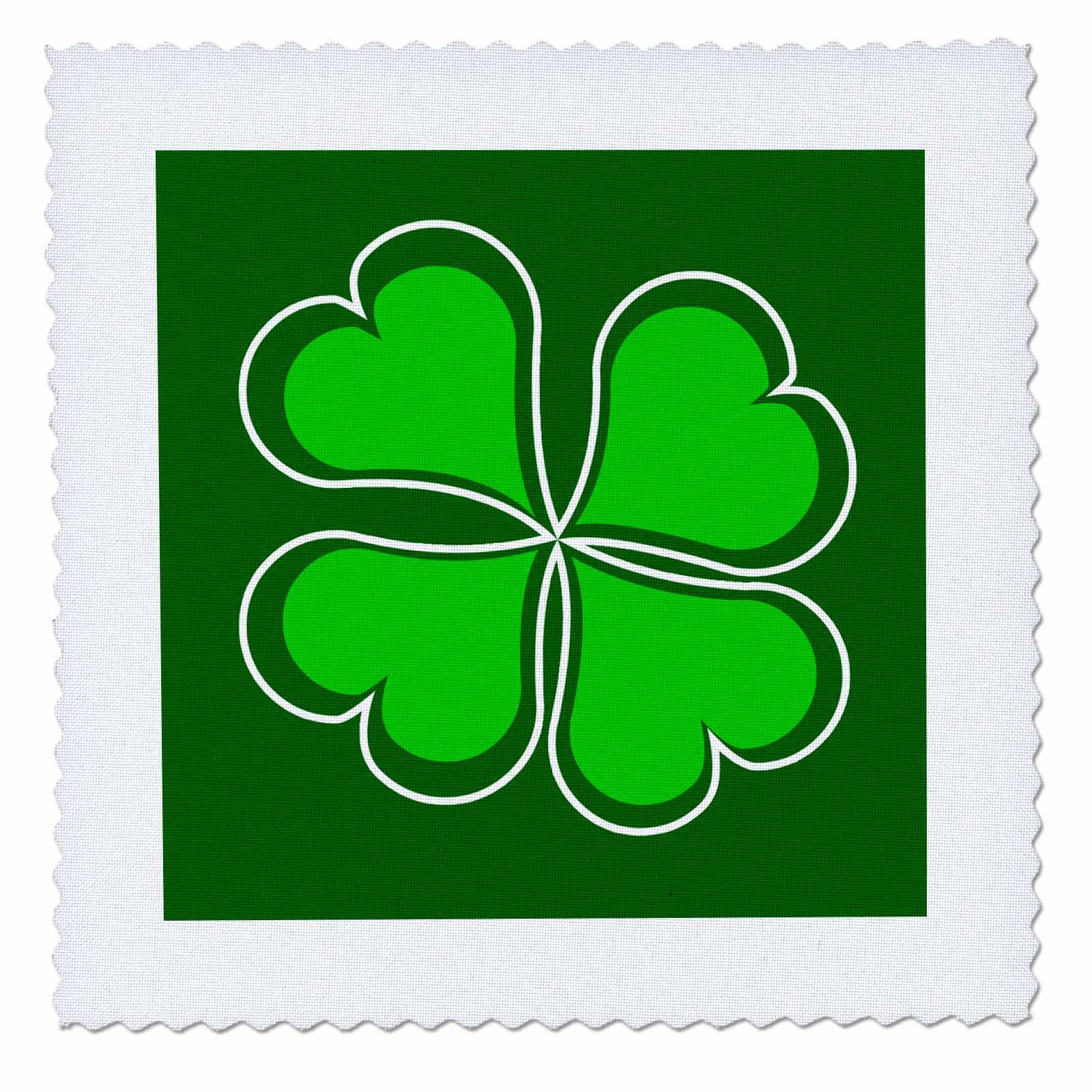 3D Rose Lucky Green Shamrock Quilt Square - 10x10 Inch St. Patrick's Day Decor for DIY Quilting, Home Decor, and Irish-Themed Crafts | Perfect for Wall Art, Table Runners, and Holiday Celebrations