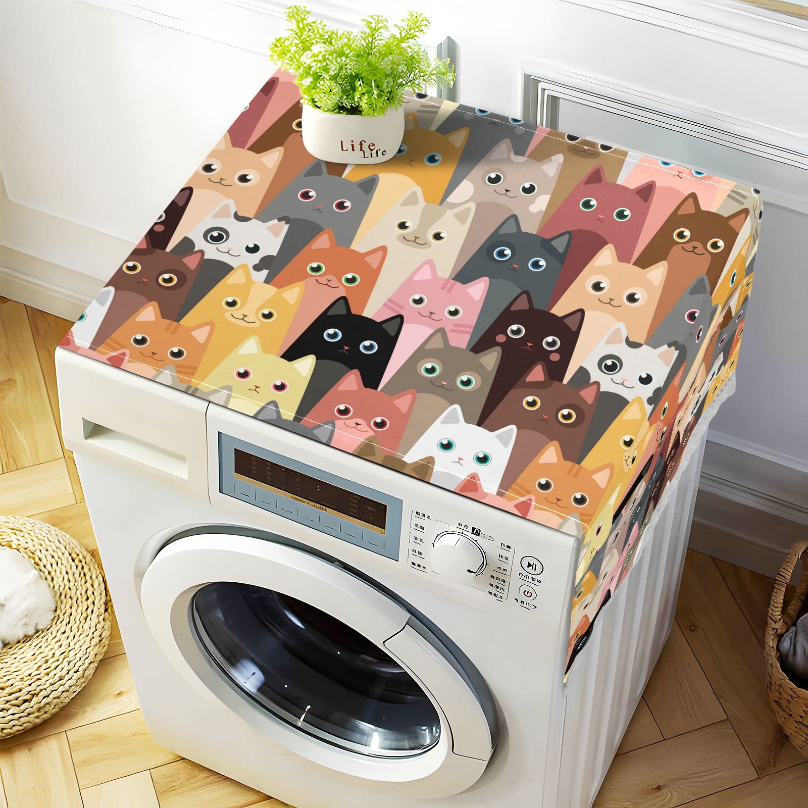 Cute Animal Cat Pattern Washing Machine Cover - 51