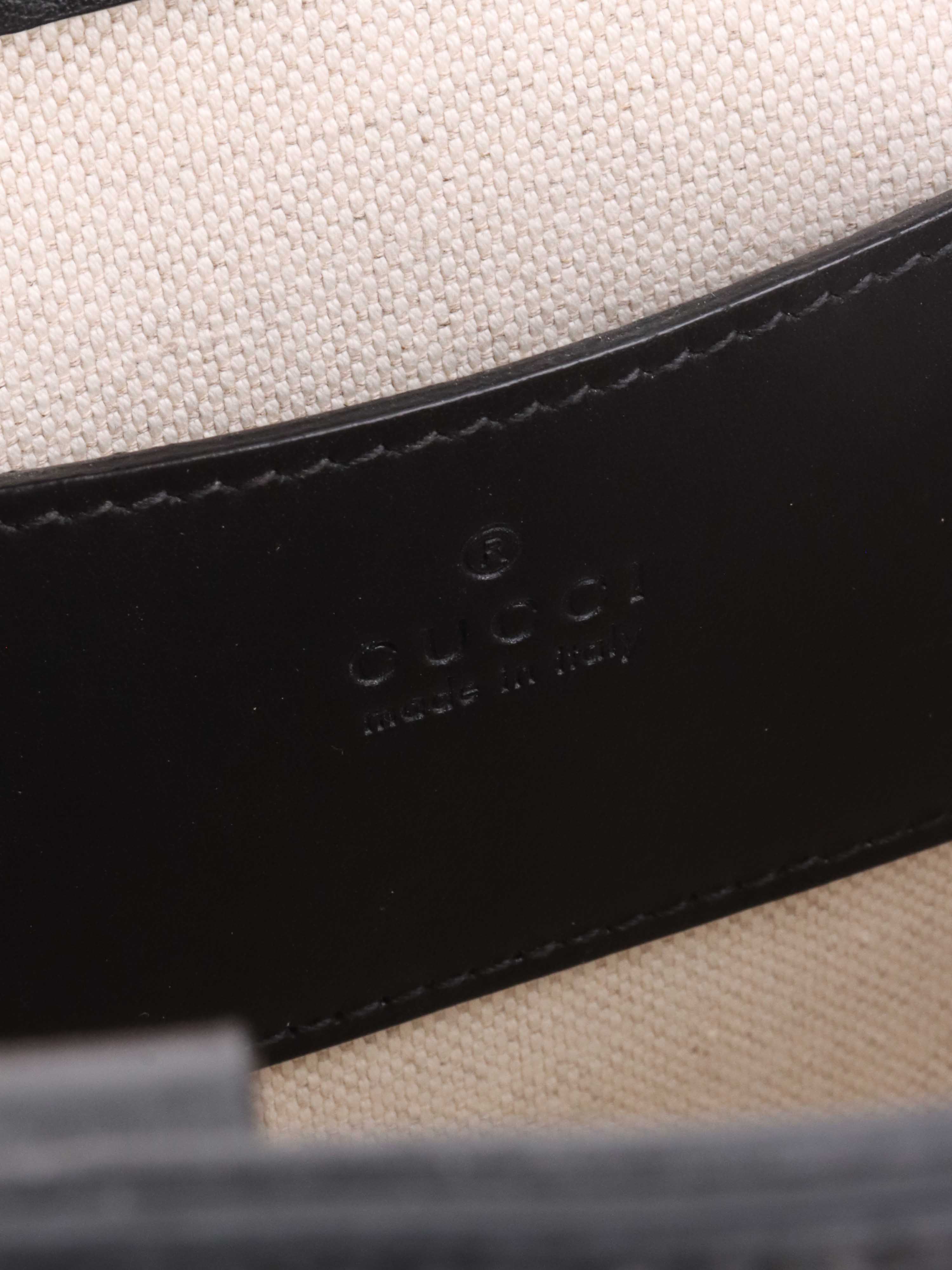 Gucci Black Monogram Satchel Bag for Women - Luxury Leather Shoulder Handbag Purse - Perfect for Work, Travel & Evening Events