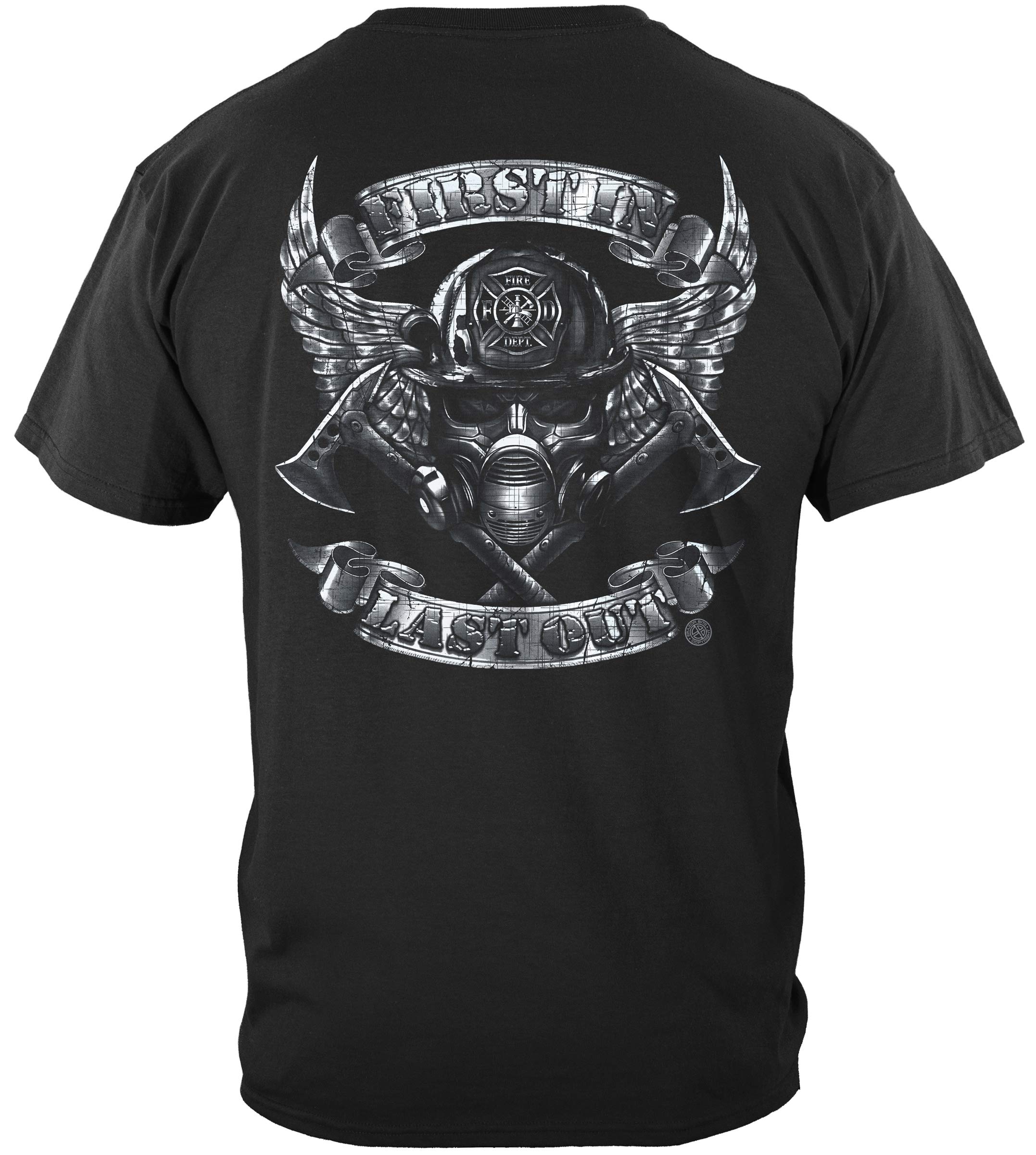 Firefighter T Shirt - Premium Fire Rescue Gold Shield Design - Comfortable Cotton Tee for Firefighters - FF2086 - Perfect for Training, Duty & Casual Wear