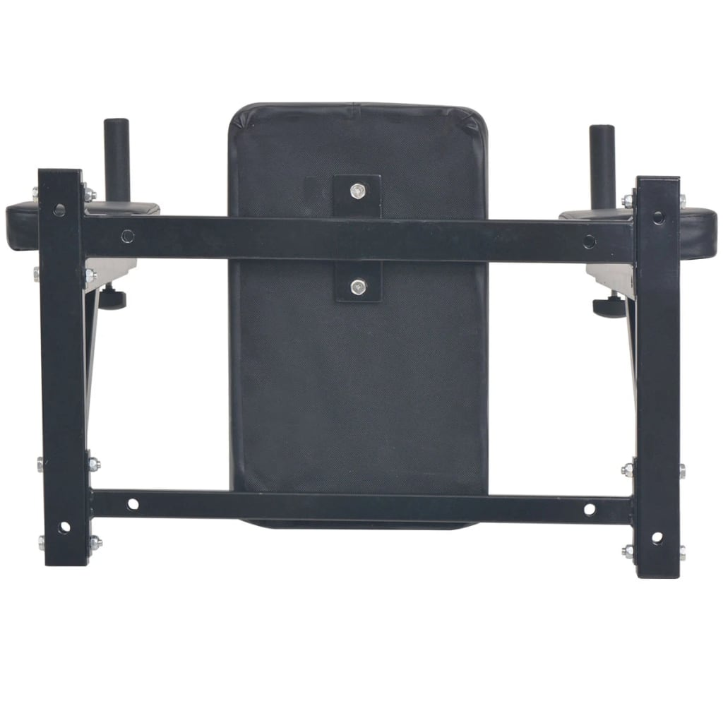 VidaXL Wall Mounted Pull Up Bar - Heavy Duty Dip Station for Home Gym, Strength Training & Calisthenics - Perfect for Indoor Workouts, CrossFit & Bodyweight Exercises - Black