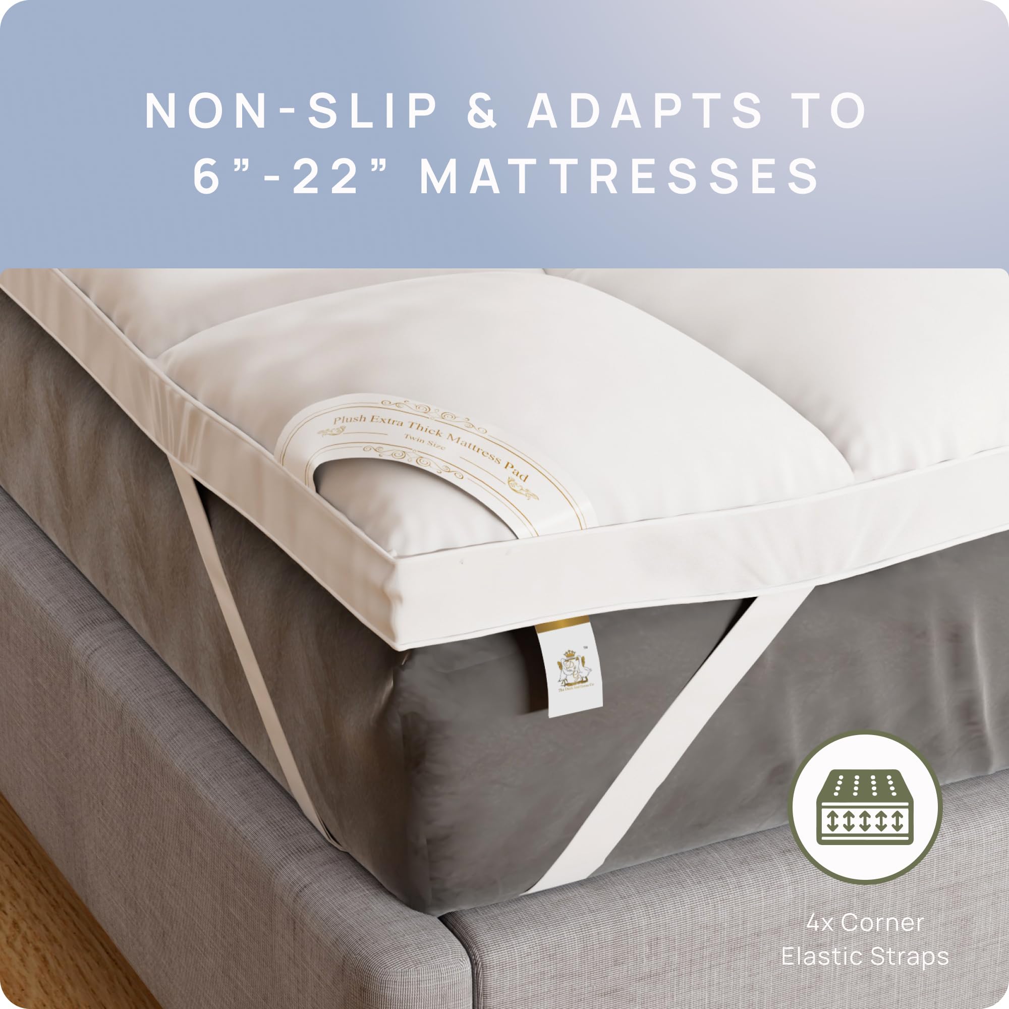 Extra Thick Cooling Mattress Topper for Back Pain Relief - Twin Size Pillow Top Bed Topper with Deep Pocket (6