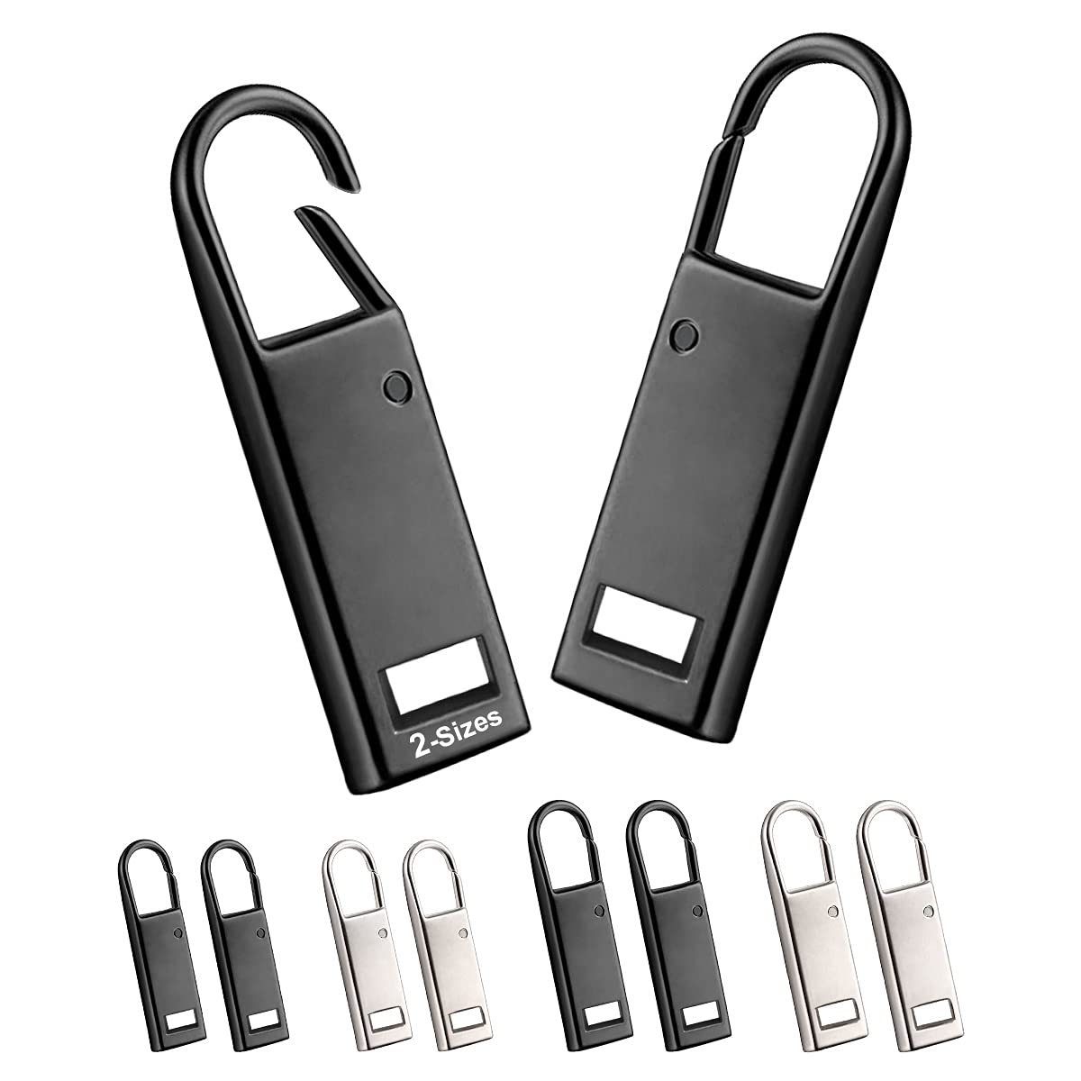 Metal Zipper Pull Replacement - 8PCs Zipper Handle Repair Kit for Shoes, Luggage, Suitcases, Bags & Jackets - Durable Zipper Tab Fixer for Easy DIY Repairs at Home or Travel