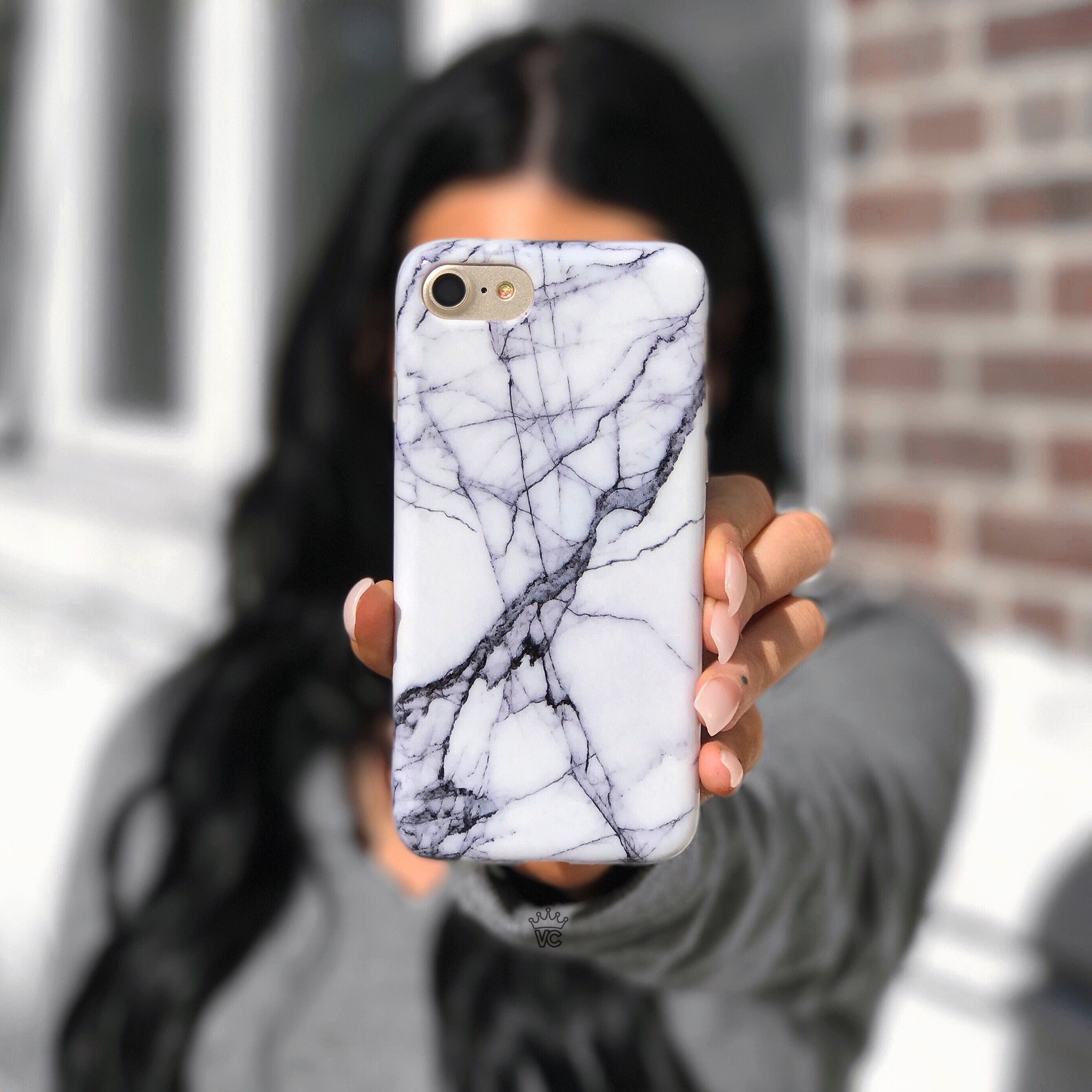 Elegant White & Gray Marble iPhone Case - Premium Protective Cover for iPhone [Model Numbers] | Stylish & Durable Phone Case for Everyday Use, Work, and Travel