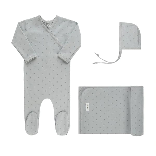 Elys & Co Premium Cotton Diamond Collection Baby Gift Box with Bonnet - Size 1 Month | Newborn Photo Shoot & Christening Outfit