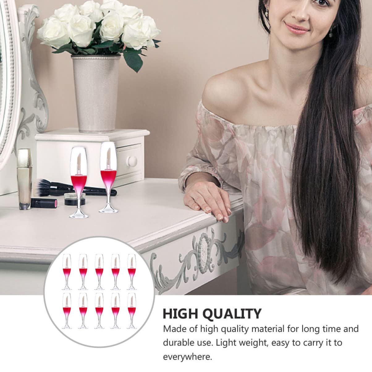 LALAFINA 75PCS Empty Lip Gloss Tubes - Red Wine Cup Design for DIY Lip Gloss, Lip Balm, Lip Glaze - Perfect for Makeup Artists, Beauty Salons & DIY Cosmetics