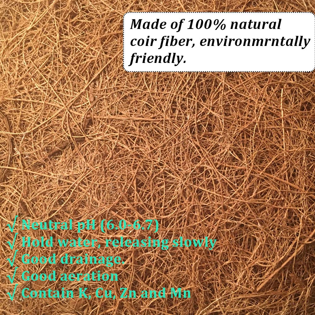 2PCS Half Round Coconut Fiber Liner for Hanging Baskets & Wall Planters - 10 Inch Eco-Friendly Coco Coir Basket Liner for Flowers, Herbs & Garden Decor - Perfect for Indoor/Outdoor Vertical Gardens & Balcony Planters