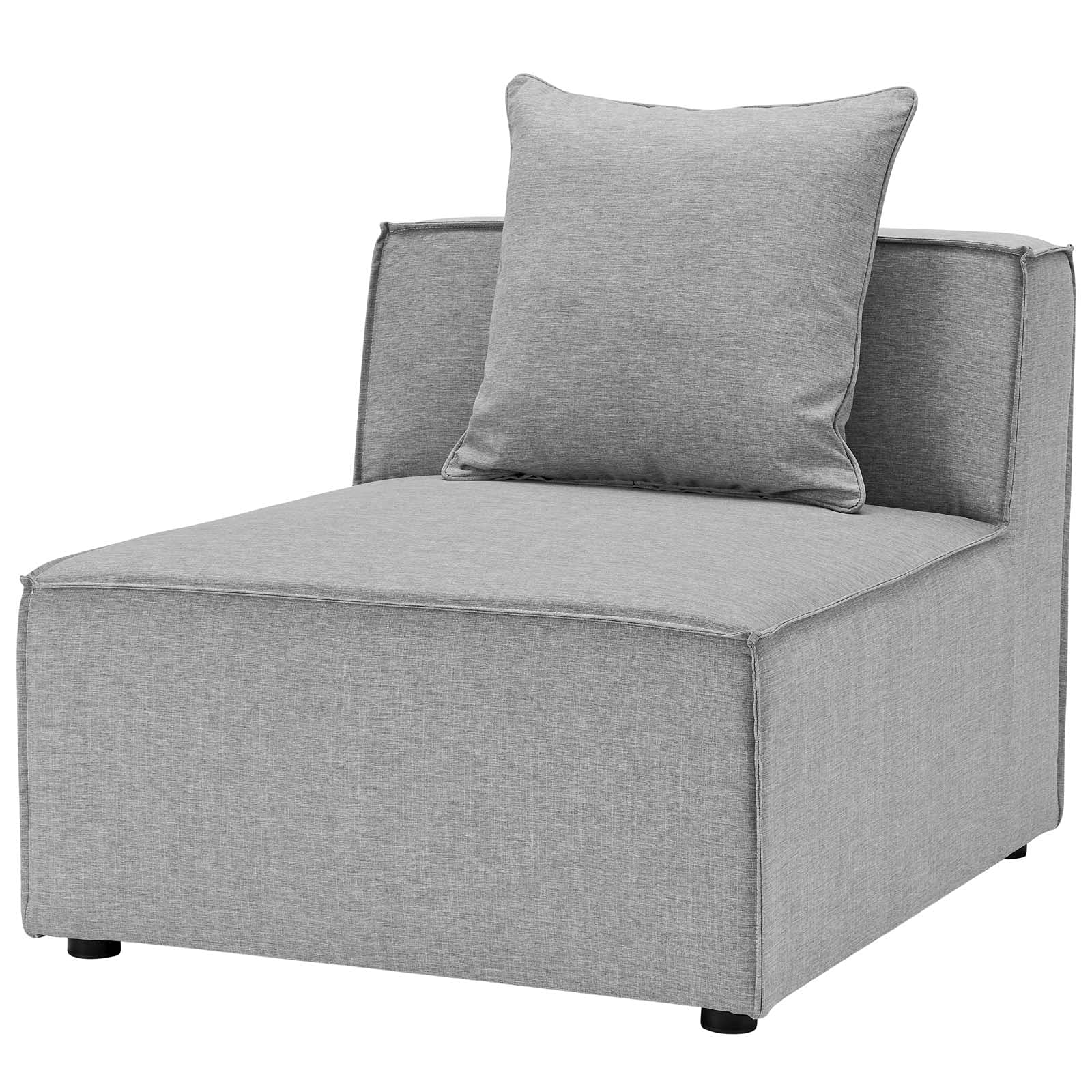 Modern Grey Sofa Middle Chair - Waterproof & UV Resistant for Outdoor Patio, Balcony, Cafe, Bistro, Garden, Hotel & Hospitality Use