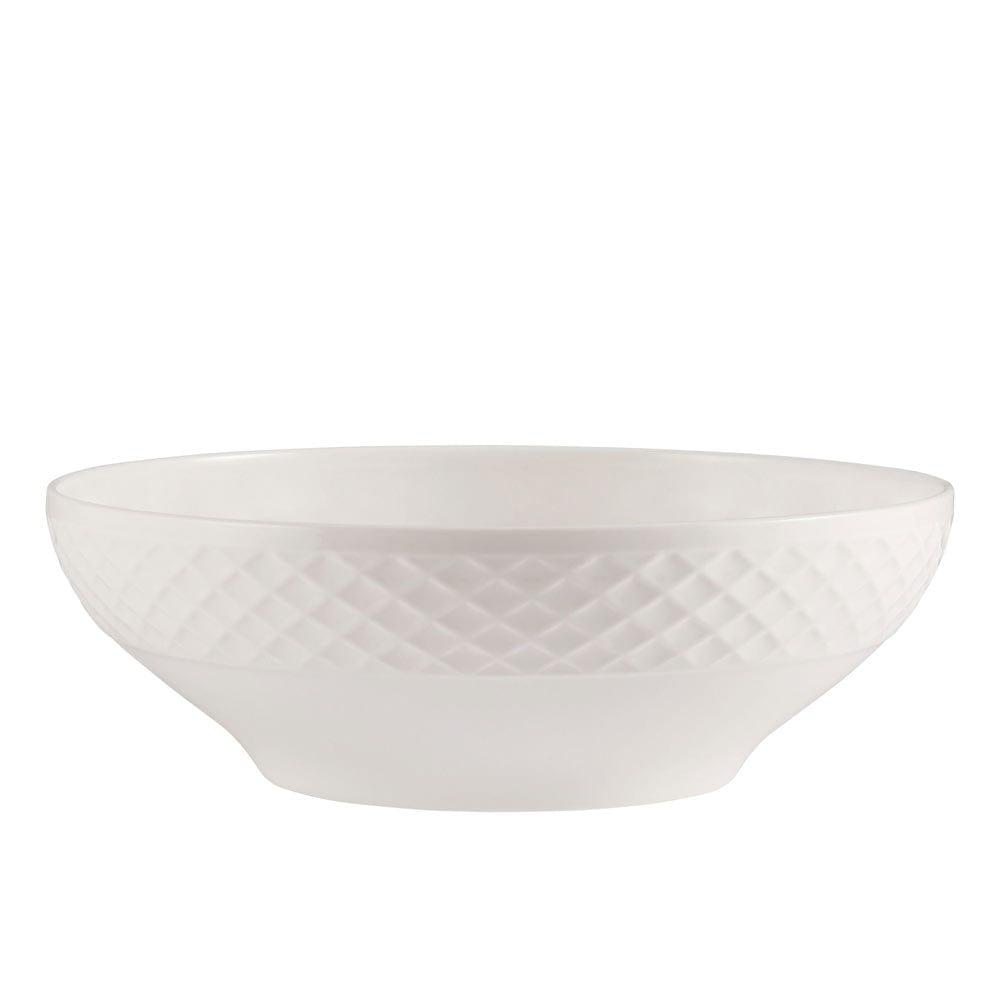 White Ceramic Trellis Vegetable Serving Bowl - Perfect for Salads, Pasta, and Party Appetizers