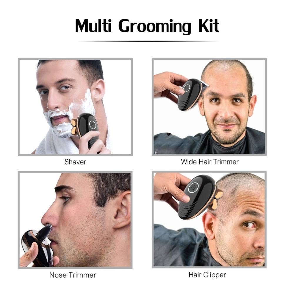 Best Electric Head Shaver for Bald Men - Rechargeable 5-Blade Rotary Beard Trimmer & Waterproof Shaving Machine for Smooth Shave | Perfect for Travel, Gym & Daily Grooming