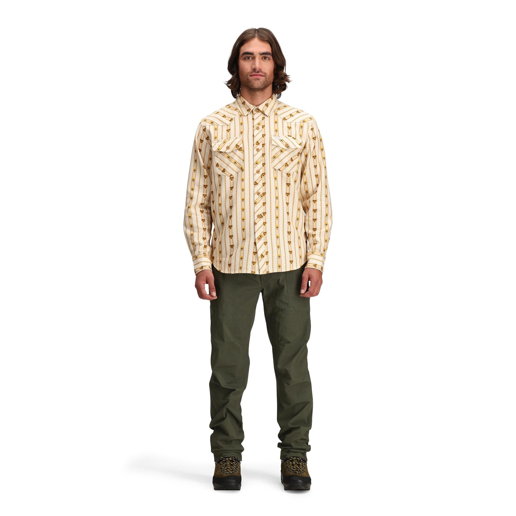 Men's Mountain Shirt Long Sleeve Hiking Shirt - Breathable Quick-Dry Outdoor Shirt for Camping, Trekking & Adventure Activities