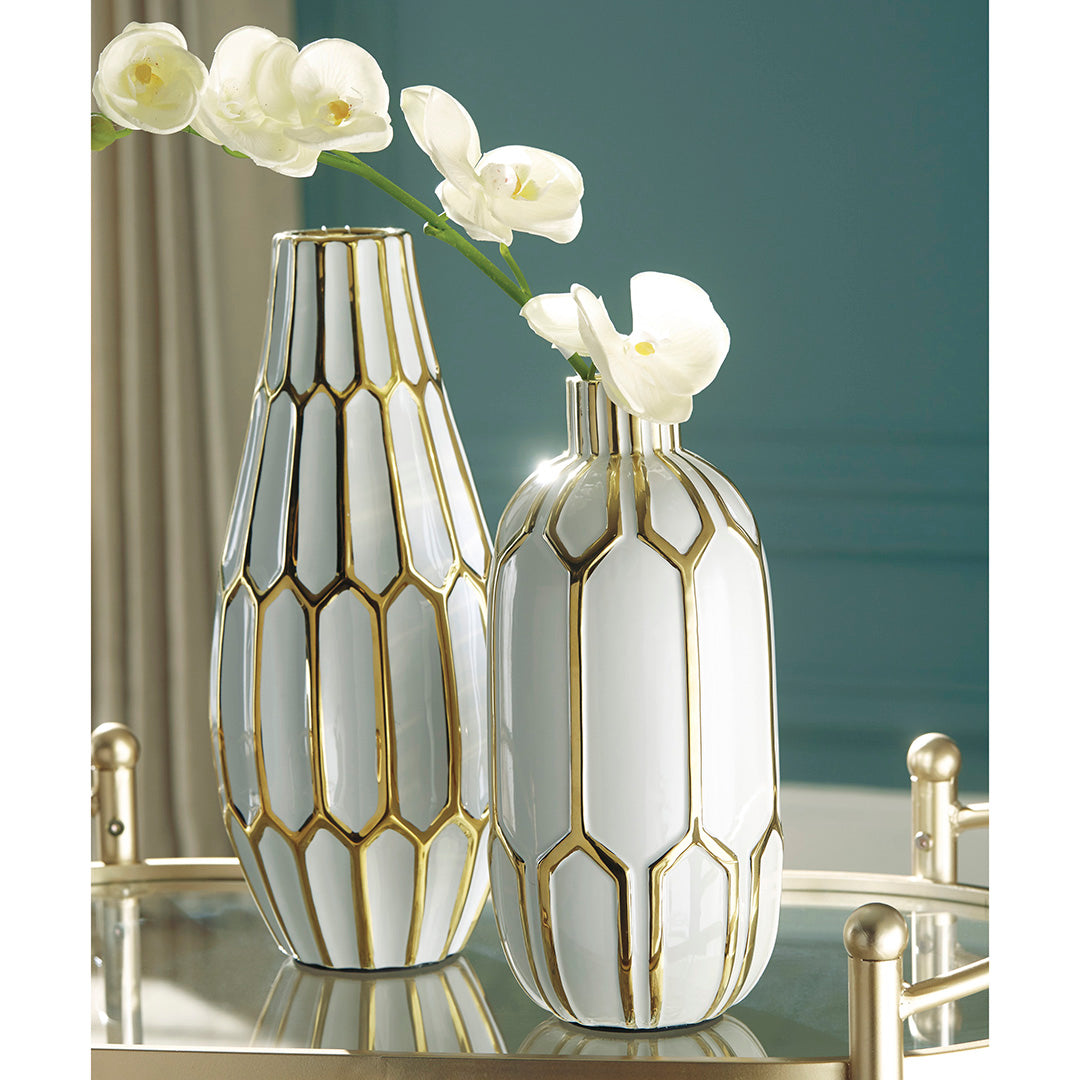 Mohsen Ceramic Vases Set of 2 - Modern Home Decor Flower Vases for Living Room, Dining Table & Wedding Centerpieces - Handcrafted Decorative Vases for Plants & Floral Arrangements