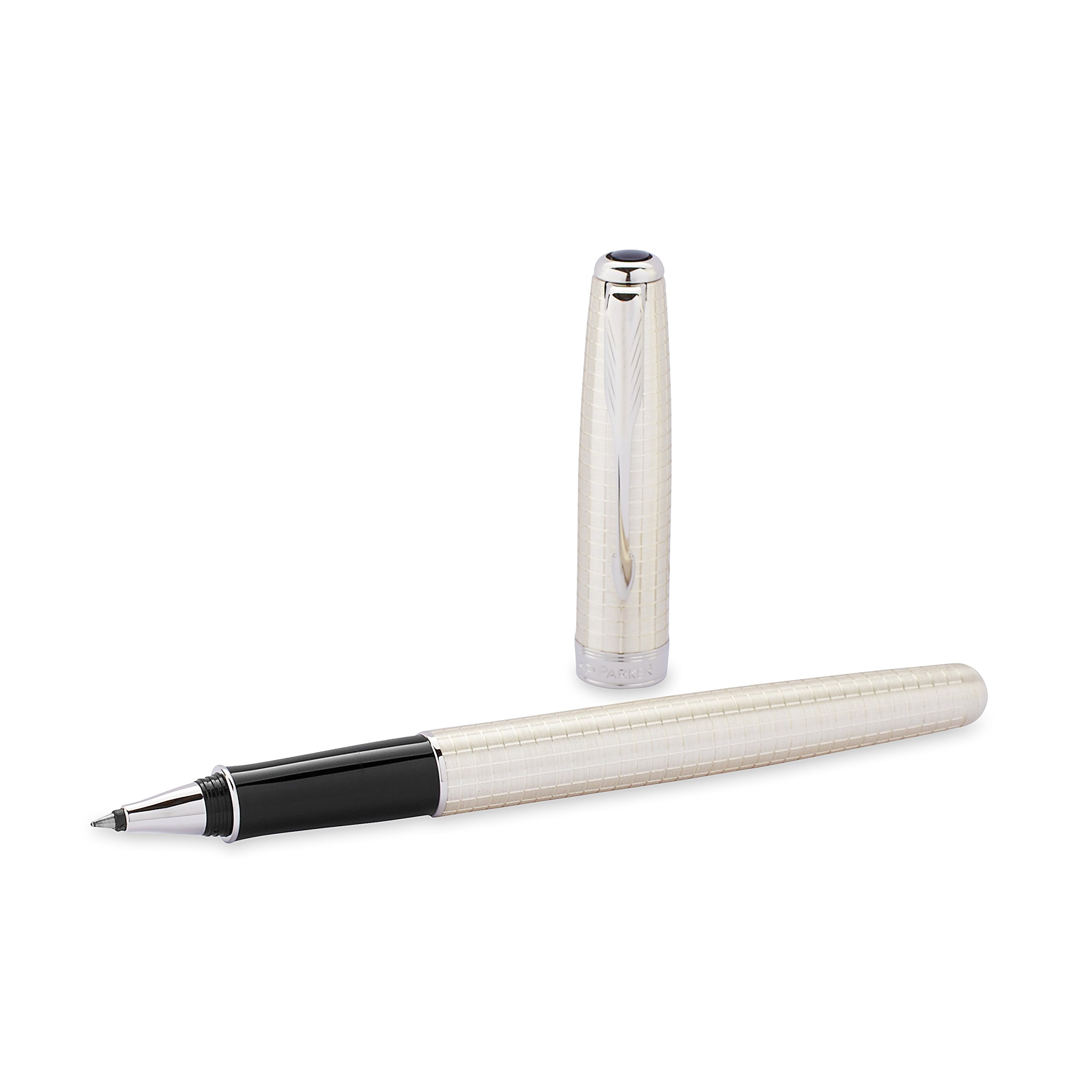 Parker S0912510 Sonnet Sterling Ciselé Silver CT Rollerball Pen - Premium Writing Instrument for Business, Gifts & Everyday Use - Elegant Office & Home Accessory