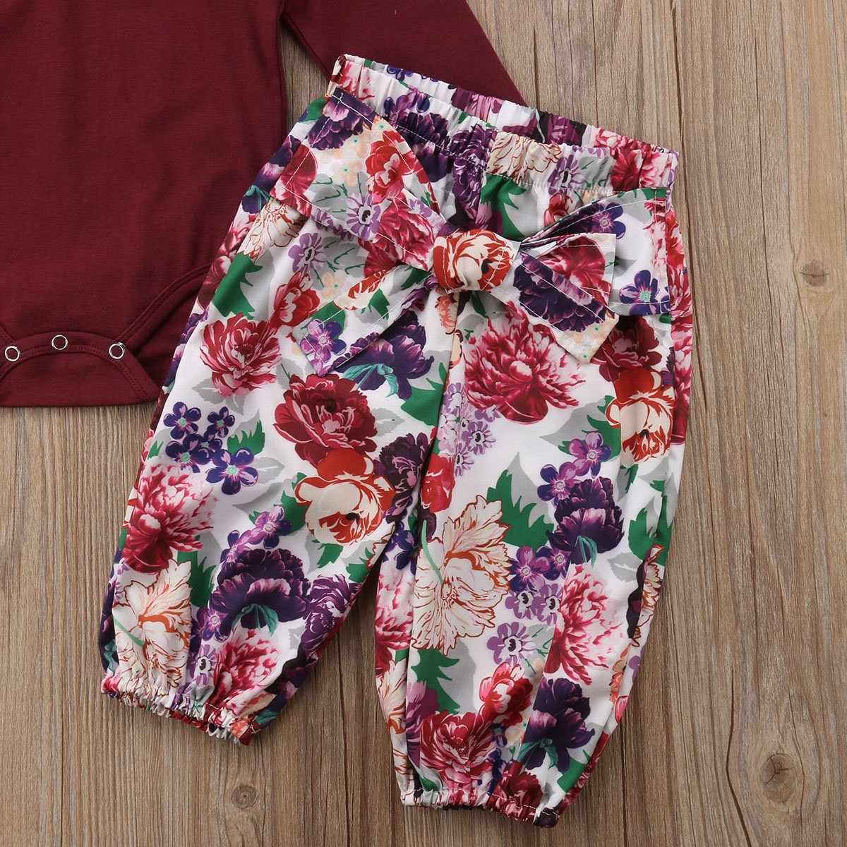 3PCS Baby Girl Clothes Set - Floral Romper, Bodysuit & Pants Outfit for Newborn Toddler | Soft Cotton Infant Jumpsuit for Playtime, Photo Shoots & Daily Wear