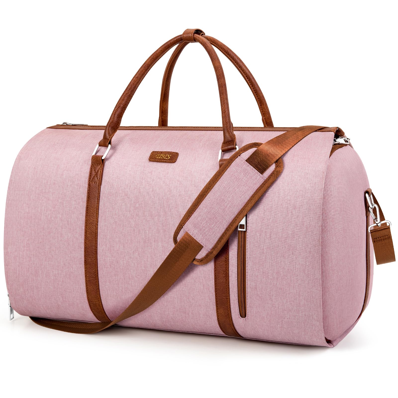 2-in-1 Convertible Travel Garment Duffle Bag with Detachable Toiletry Pouch - Large Carry-On Weekender Bag for Women & Men, Hanging Suitcase for Business Trips & Vacations (Pink) - Perfect for Air Travel, Gym, Weekend Getaways & Office Commute