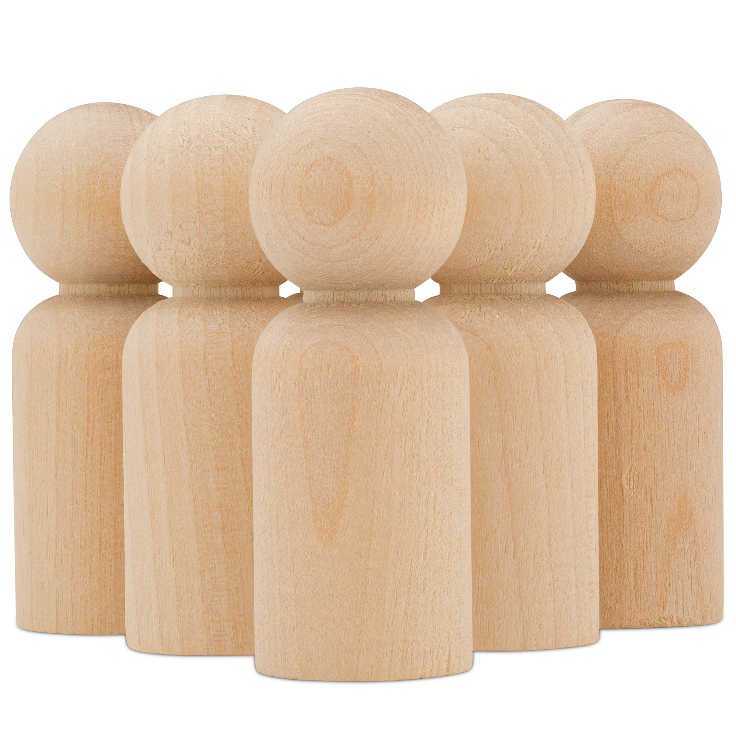 500 Unfinished Birch Wood Peg Dolls 2-3/8 Inch - DIY Craft Dolls for Small World Play, Fairy Gardens & Waldorf Toys - Natural Wooden Dolls for Kids Crafts & Miniature Scenes