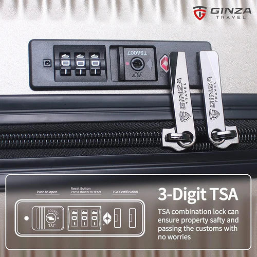 Ginza Travel Hardside Spinner Luggage 2-Piece Set (20/28 Inch) - Lightweight Durable Suitcase for International Flights & Business Trips