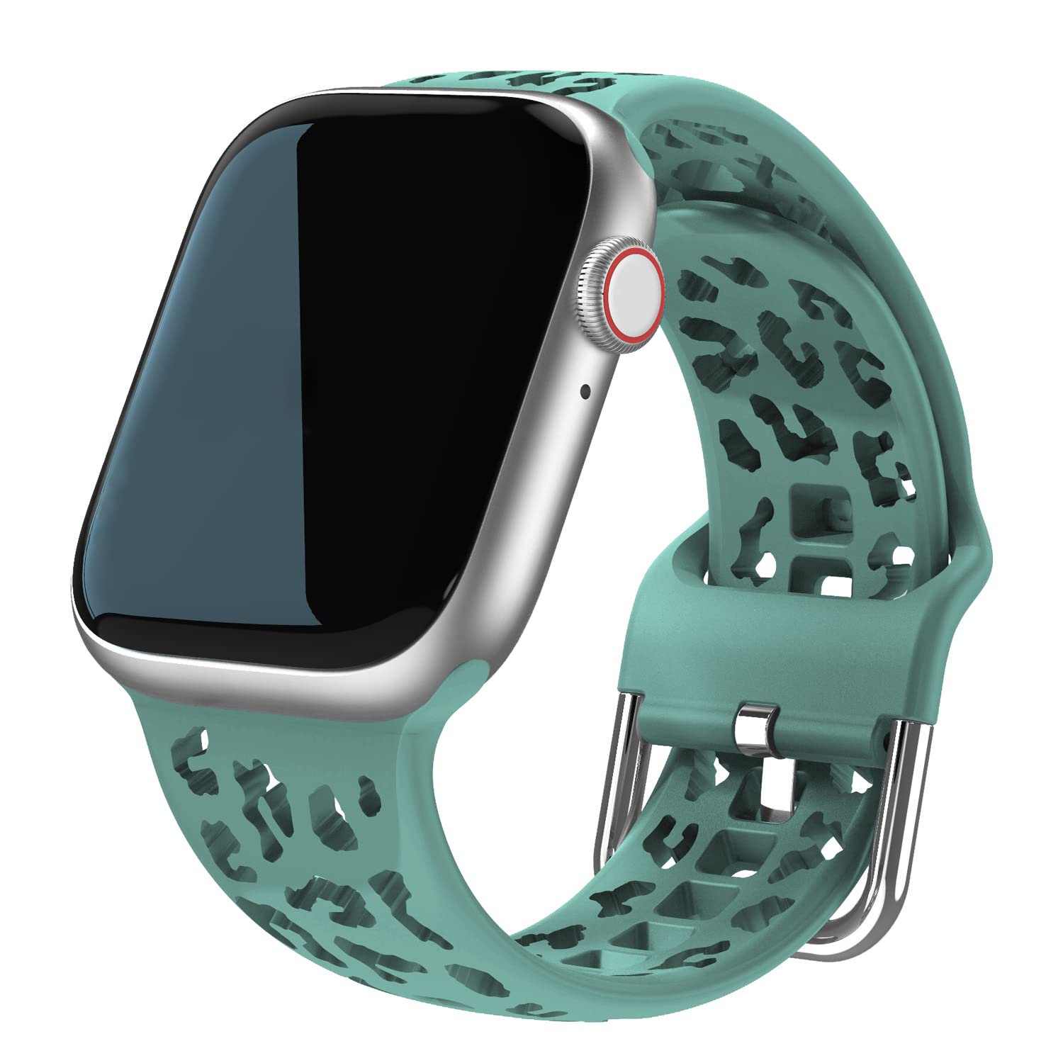 WITECOF Sport Band for Apple Watch 38mm 40mm 41mm 42mm 44mm 45mm 49mm - Soft Silicone Waterproof Leopard Print Replacement Strap Compatible with iWatch Series Ultra 8 7 6 5 4 3 2 1 SE - Perfect for Workouts, Running, Swimming & Everyday Wear for Men & Women