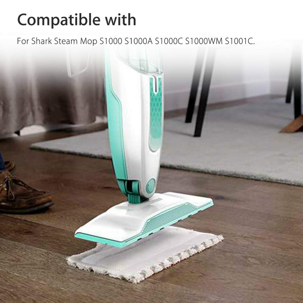 VOSAREA 3-Pack Washable Cotton Mop Replacement Pads for Steam Mops - White, Durable & Absorbent Cleaning Cloth Refills for Floors, Tiles & Hardwood - Perfect for Home, Kitchen & Bathroom Cleaning