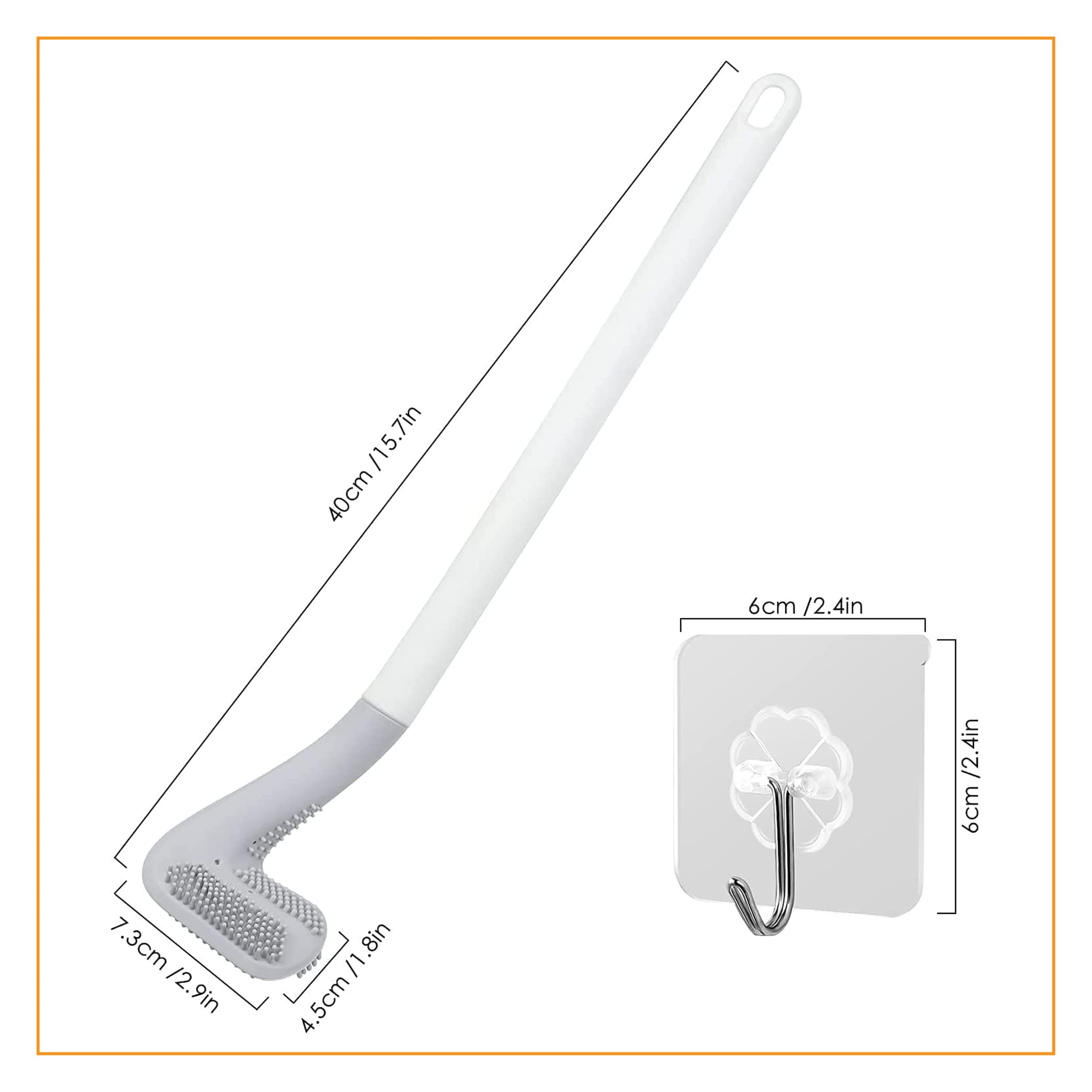 Cloud7 Golf Toilet Brush with Holder - Flexible Double-Sided for Western & Indian Toilets - Bathroom Cleaning Tool (2-Pack) for Home & Hotel Use