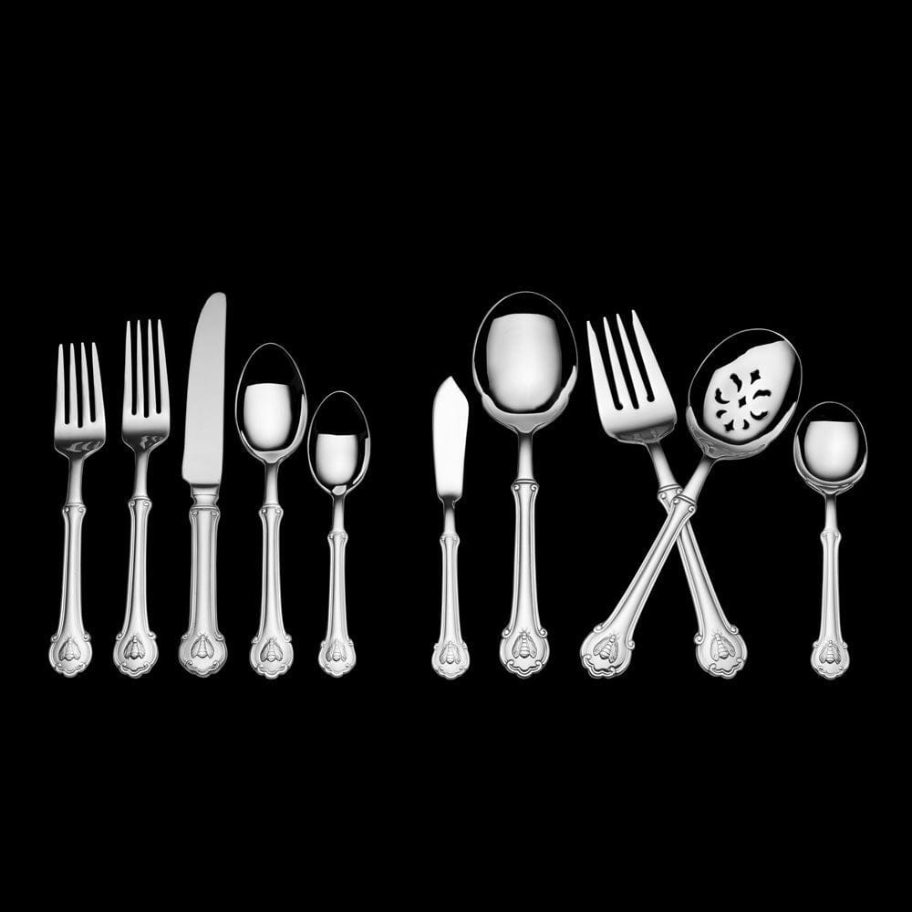 Premium Napoleon Bee 45-Piece Stainless Steel Flatware Set - Service for 8 - Elegant Dinnerware for Formal Dining, Wedding Gifts & Holiday Entertaining