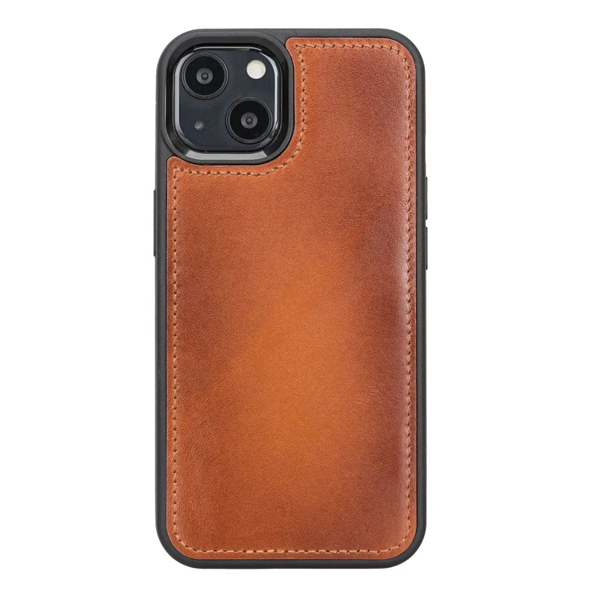 Premium Burnished Tan Leather Wallet Case for iPhone 13 - Slim RFID Blocking Phone Cover with Card Slots | Perfect for Everyday Use, Travel & Business