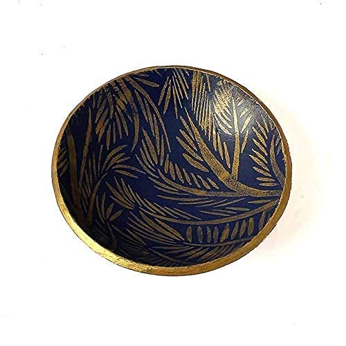 Navy Blue Small Trinket Dish & Ring Holder - Elegant Home Decor & Housewarming Gift for Jewelry Organization, Bathroom Counter, or Dresser Display
