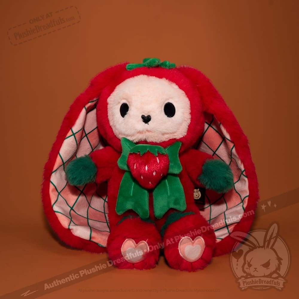 Plushie Dreadfuls Strawbunny Rabbit - Soft Stuffed Animal Toy for Kids, Cute Bunny Plushie for Gifts, Bedroom Decor & Cuddling | Perfect for Nursery, Valentine's Day & Easter