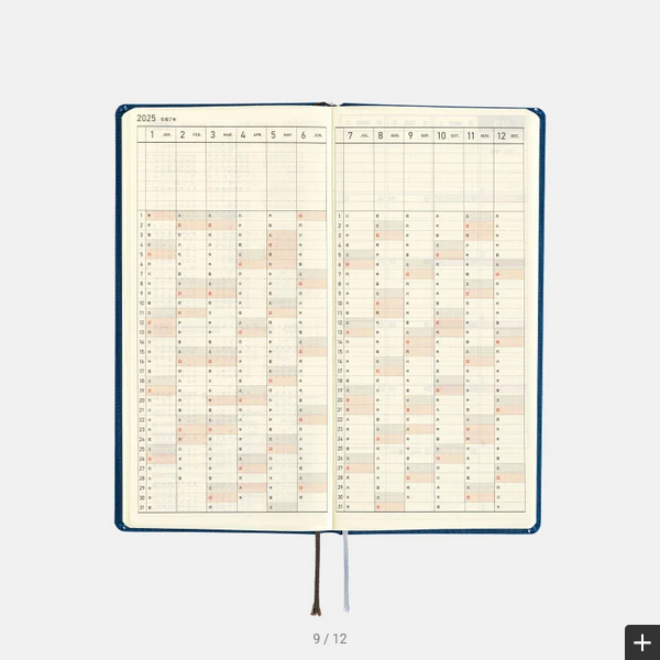 Hobonichi Weeks MEGA 2025 Planner - English Edition | Hardcover Weekly Horizontal Planner | January & Monday Start | Star Dust Color | Perfect for Journaling, Scheduling & Productivity Tracking