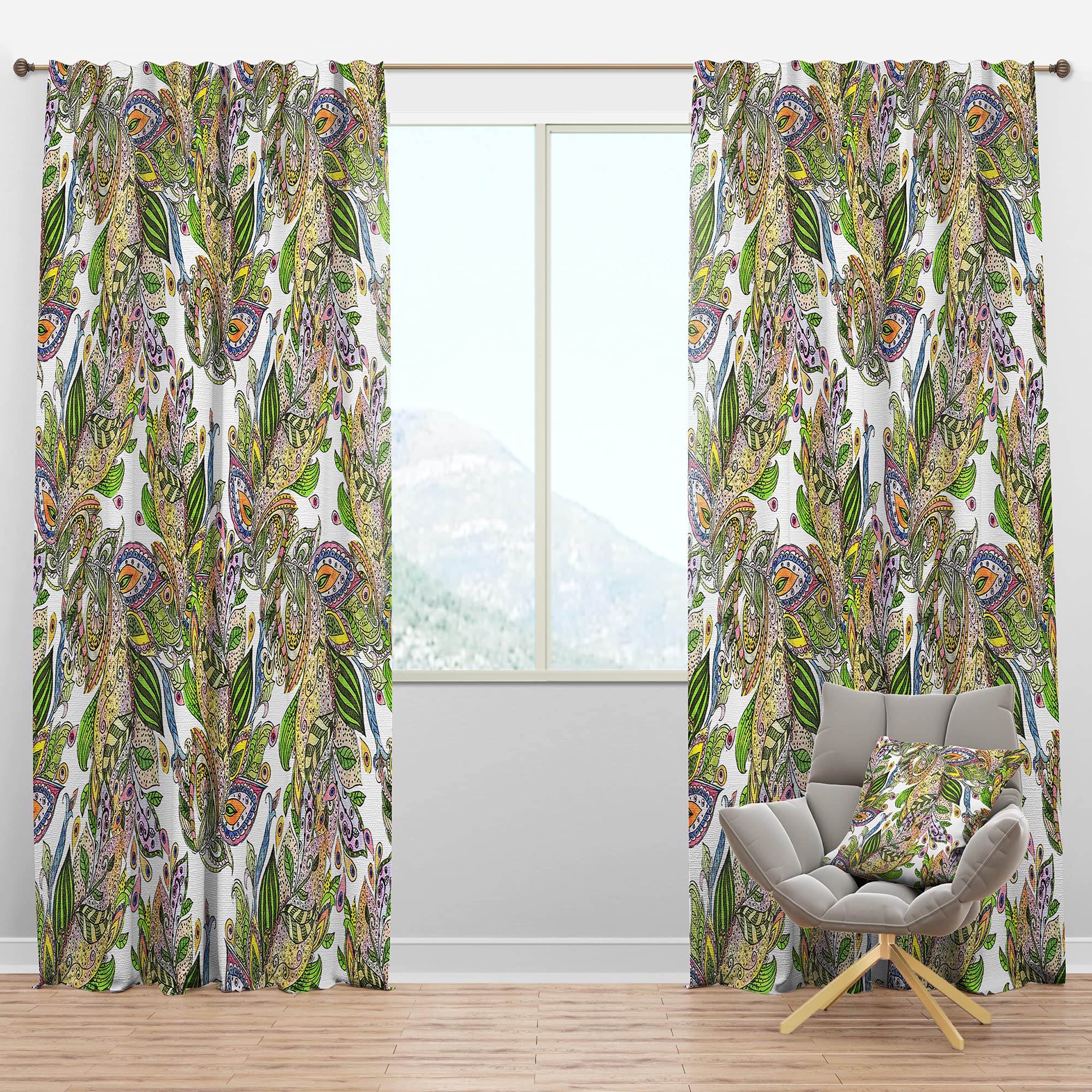 DesignQ Blackout Curtains - Thermal Insulated Watercolor Abstract Pattern Drapes for Bedroom & Living Room (52x84, Single Panel) - Perfect for Light Blocking, Privacy & Energy Efficiency