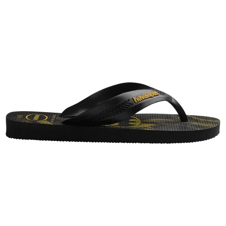 Havaianas Men's Flip Flops - Max Heroes Black Sandals for Beach, Pool & Casual Wear