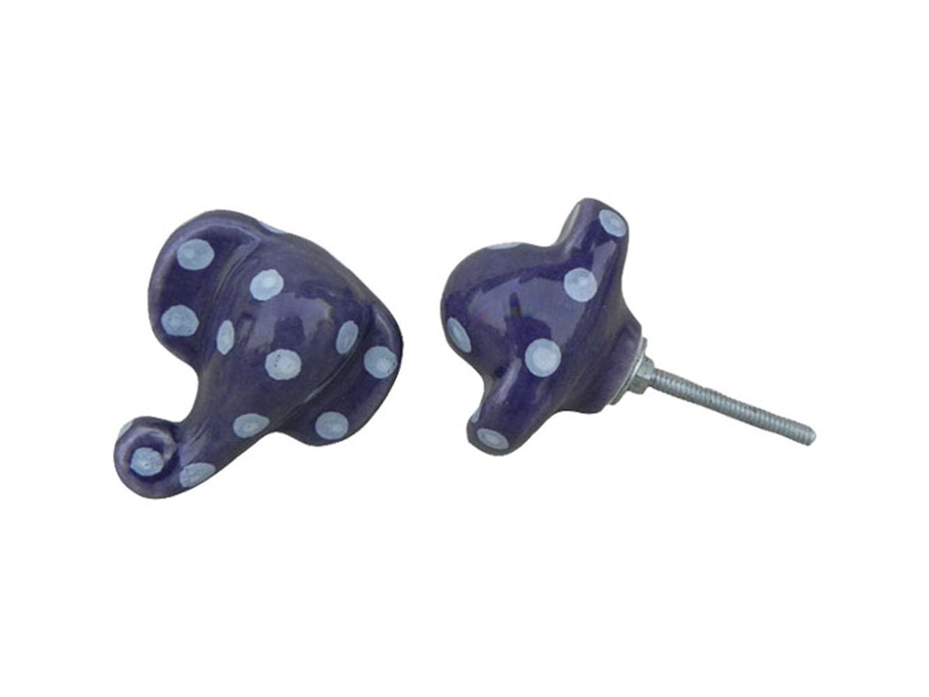 16 Pack Purple Elephant Ceramic Drawer Knobs - Elegant Kitchen Cabinet Hardware & Dresser Pulls for Home Decor - Perfect for Bedroom, Bathroom, and Cabinet Upgrades