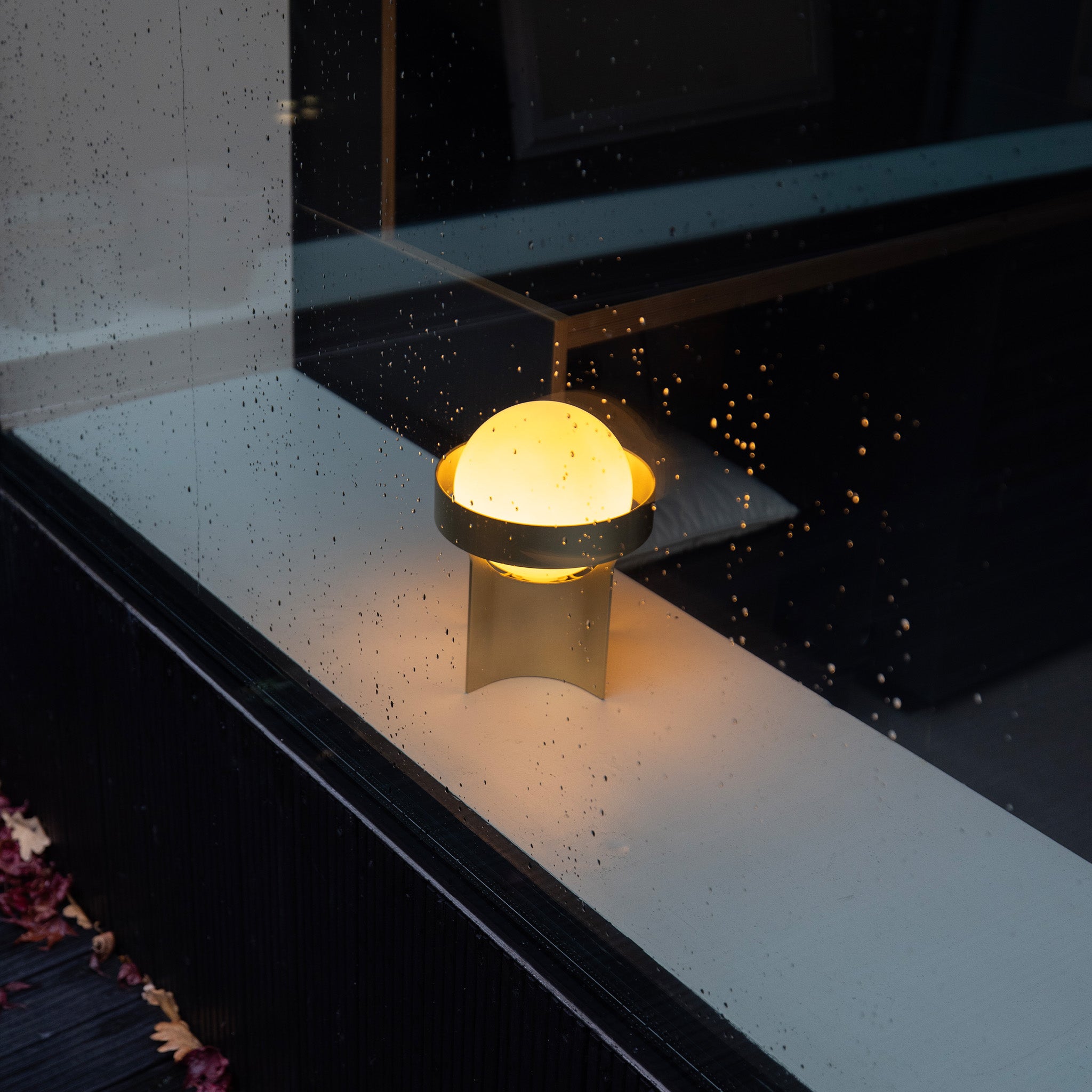Gold Loop Table Lamp with Sphere IV - Modern Minimalist Desk Light for Home Office, Bedroom & Living Room Decor