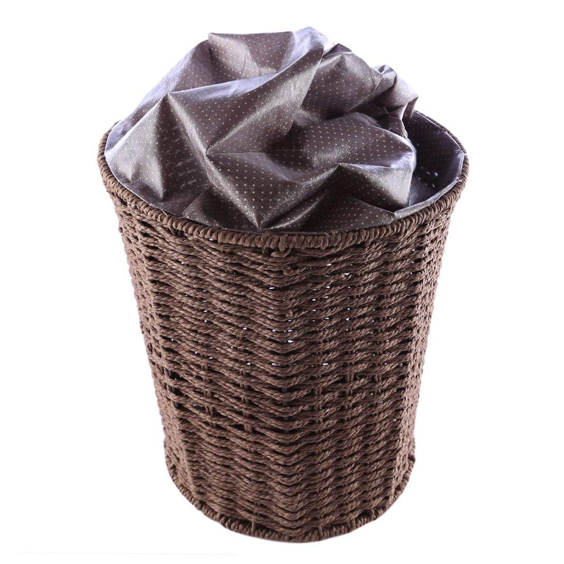 Eco-Friendly Rattan Wicker Trash Can - Recyclable Waste Basket for Kitchen, Office & Bedroom | Sustainable Brown Garbage Bin for Home & Office Organization